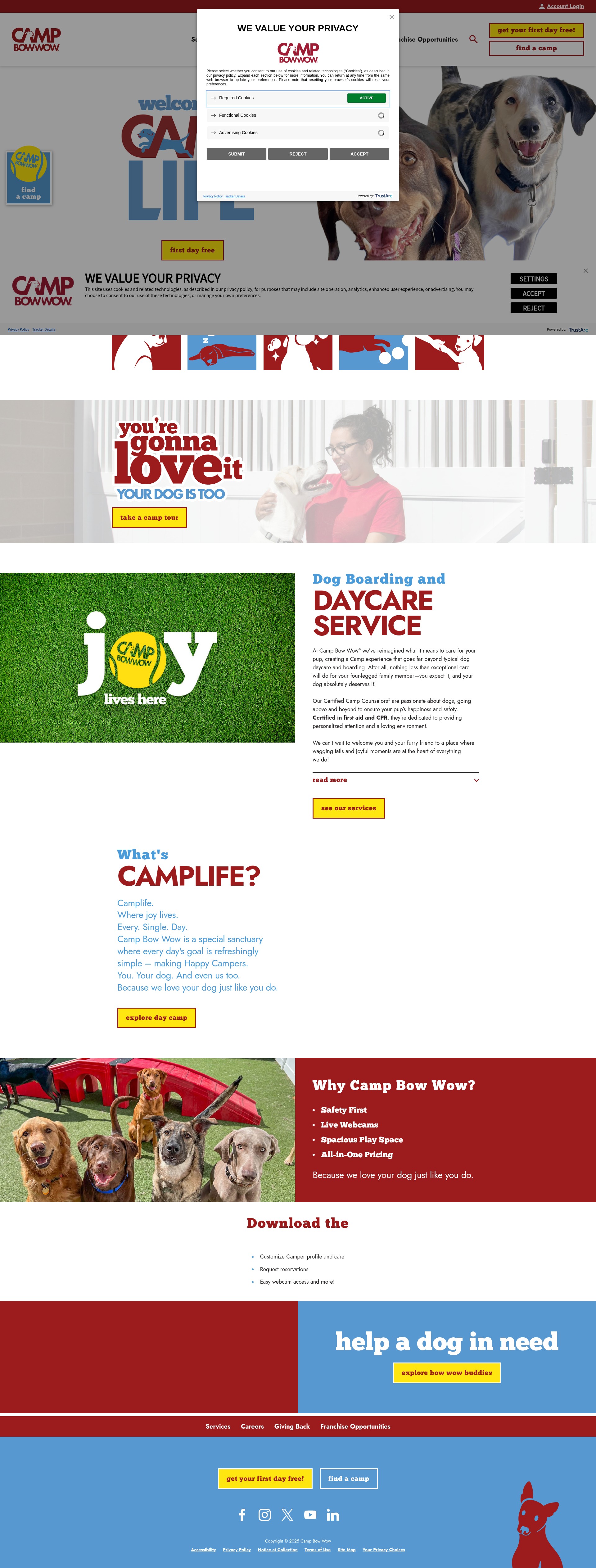 Screenshot of campbowwow.com