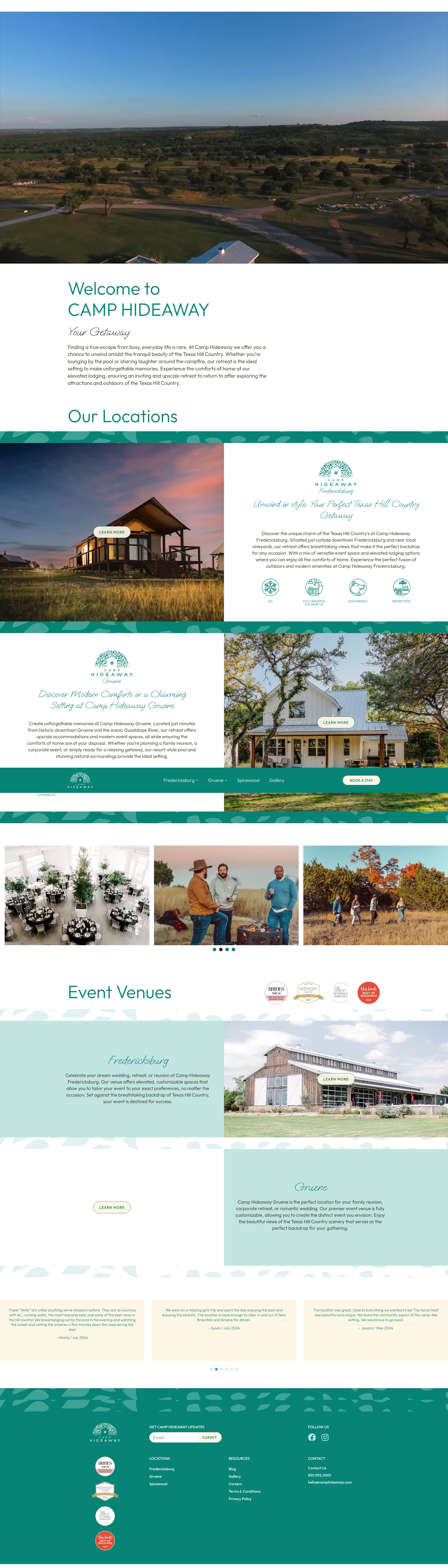 Screenshot of camphideaway.com