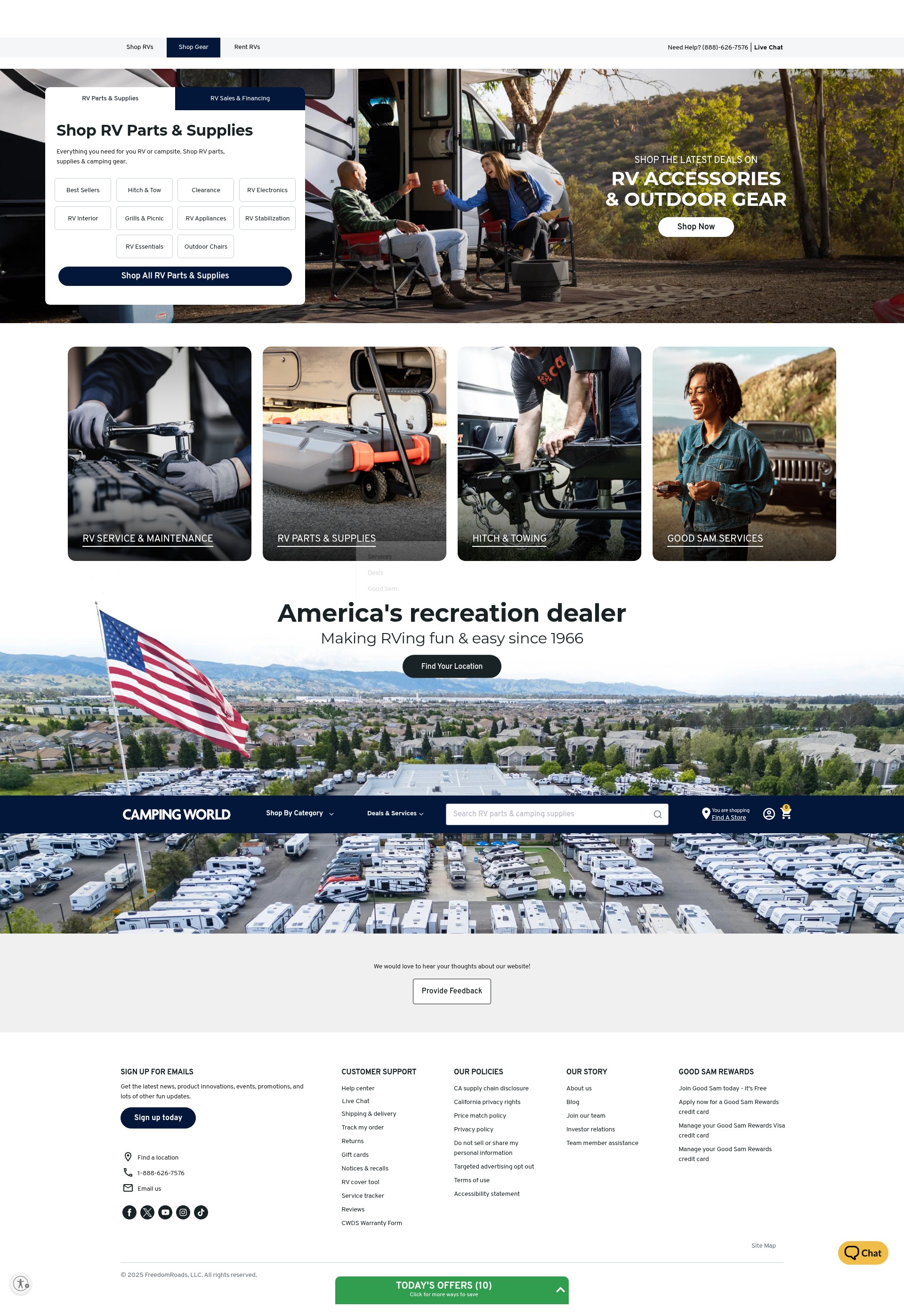 Screenshot of campingworld.com
