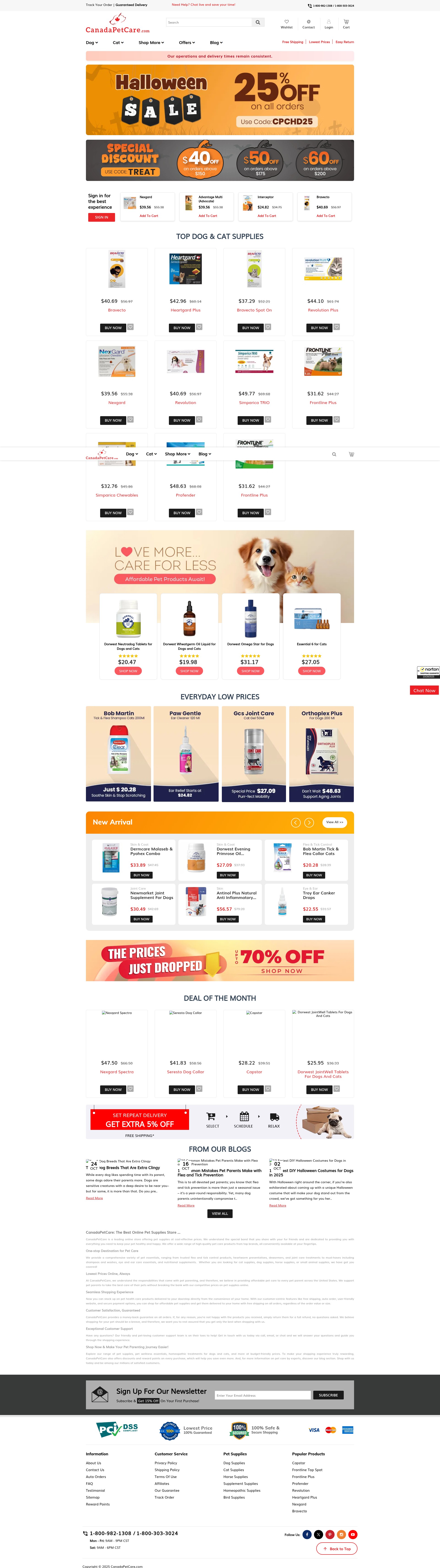Screenshot of canadapetcare.com