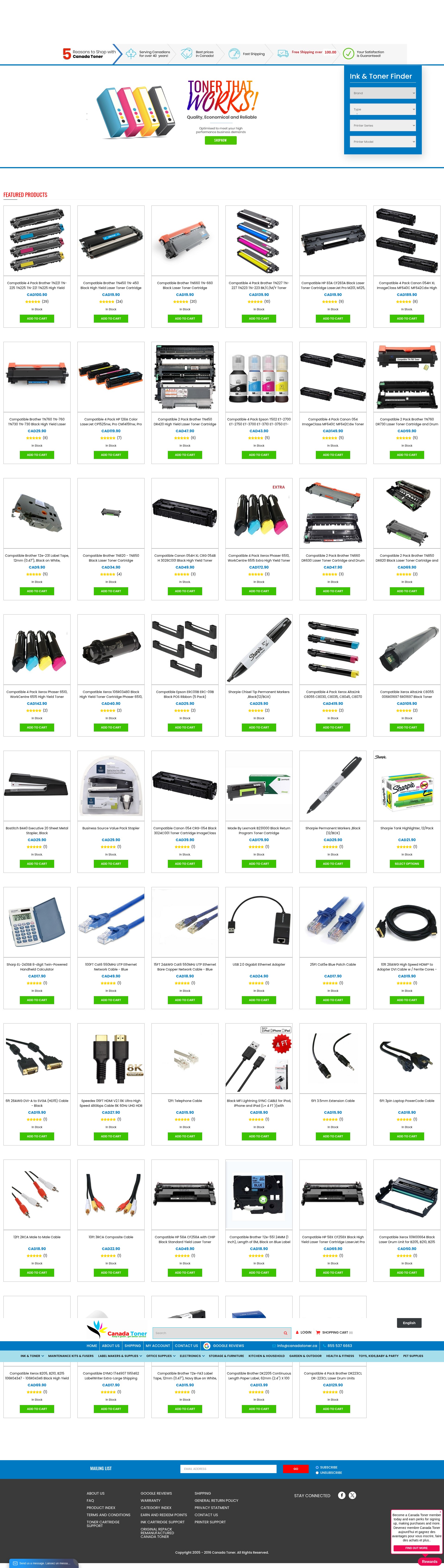 Screenshot of canadatoner.ca