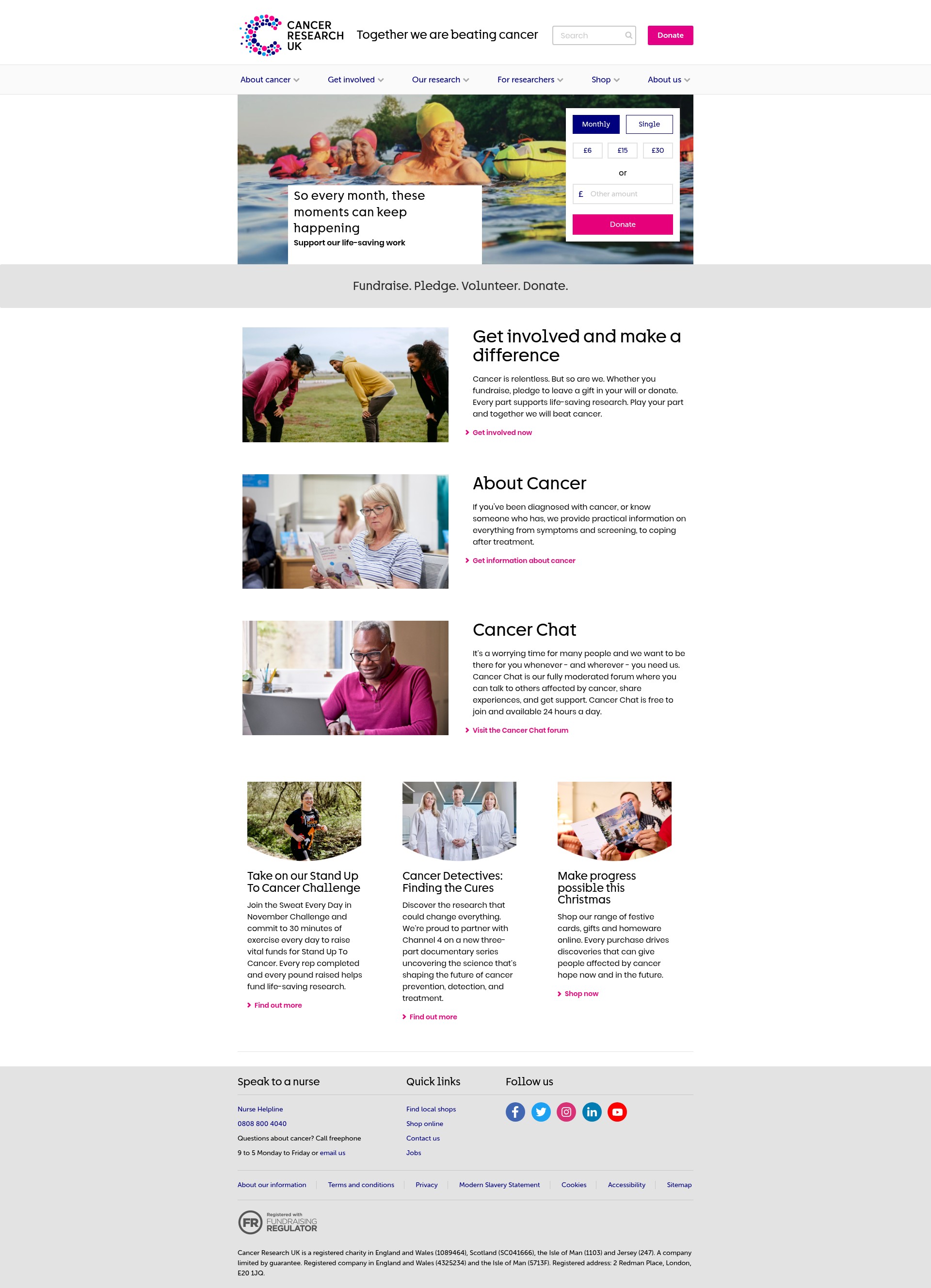 Screenshot of cancerresearchuk.org
