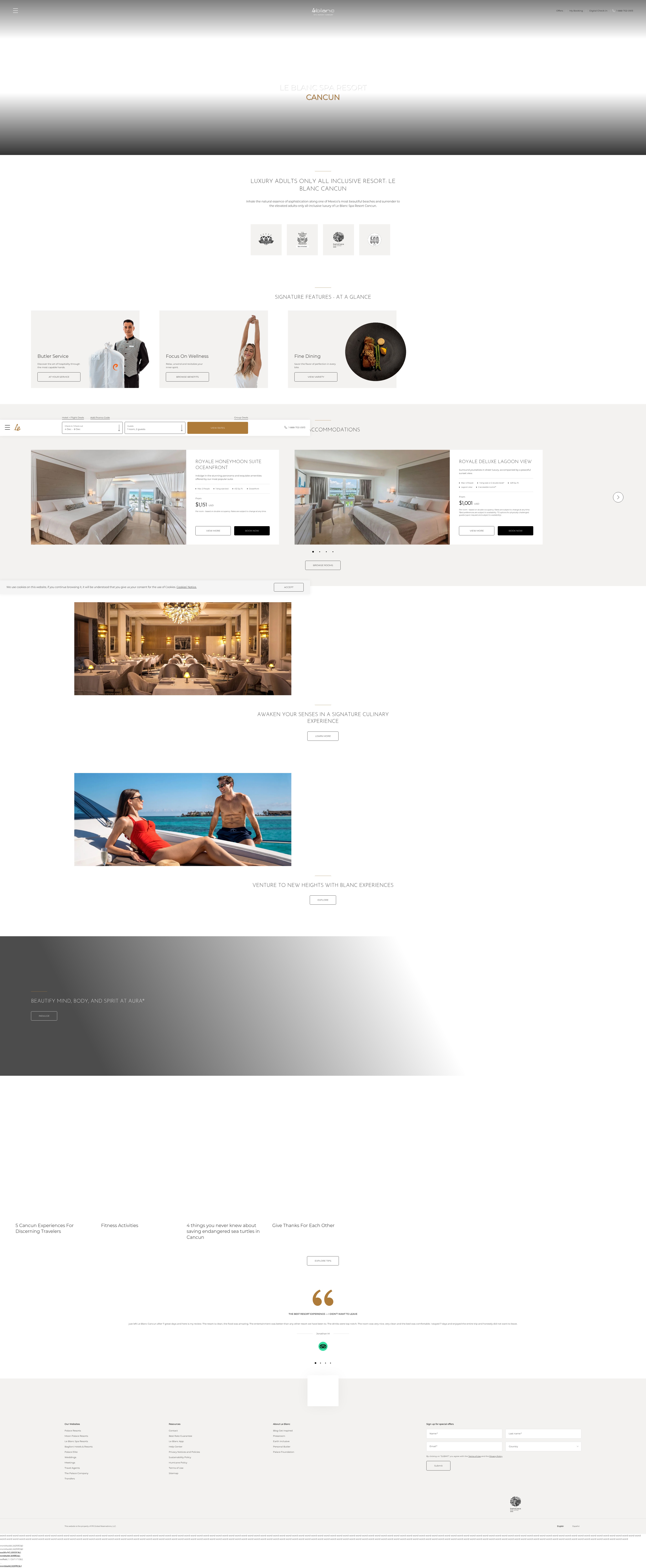 Screenshot of cancun.leblancsparesorts.com