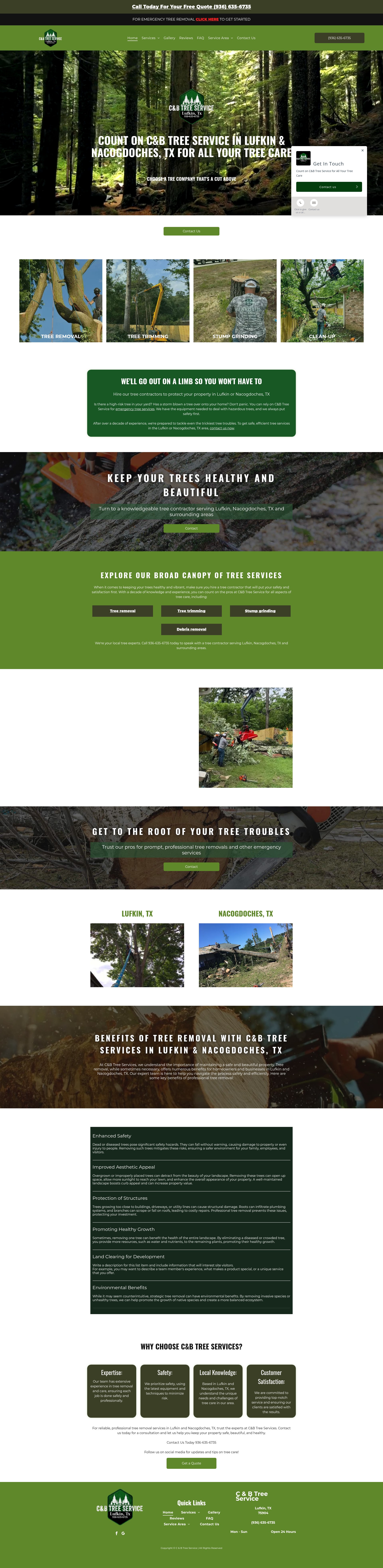 Screenshot of candbtreeservice.com