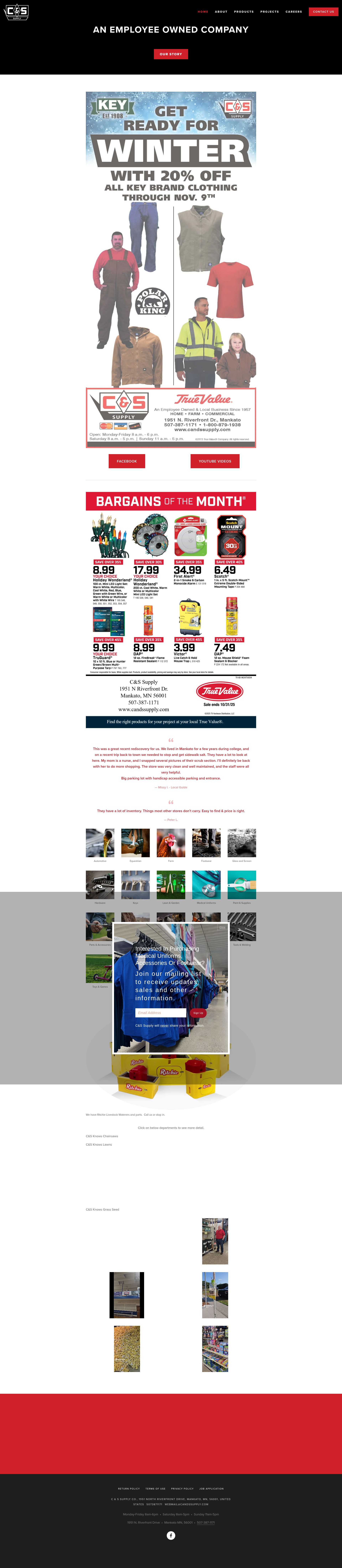 Screenshot of candssupply.com