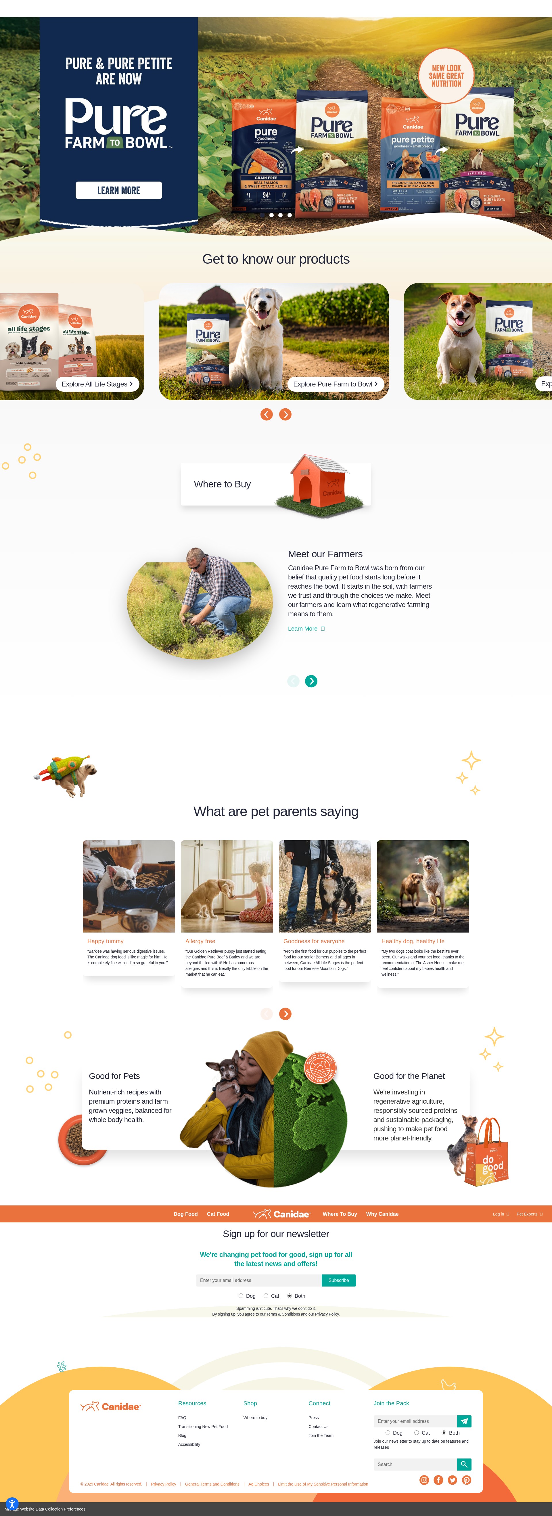 Screenshot of canidae.com