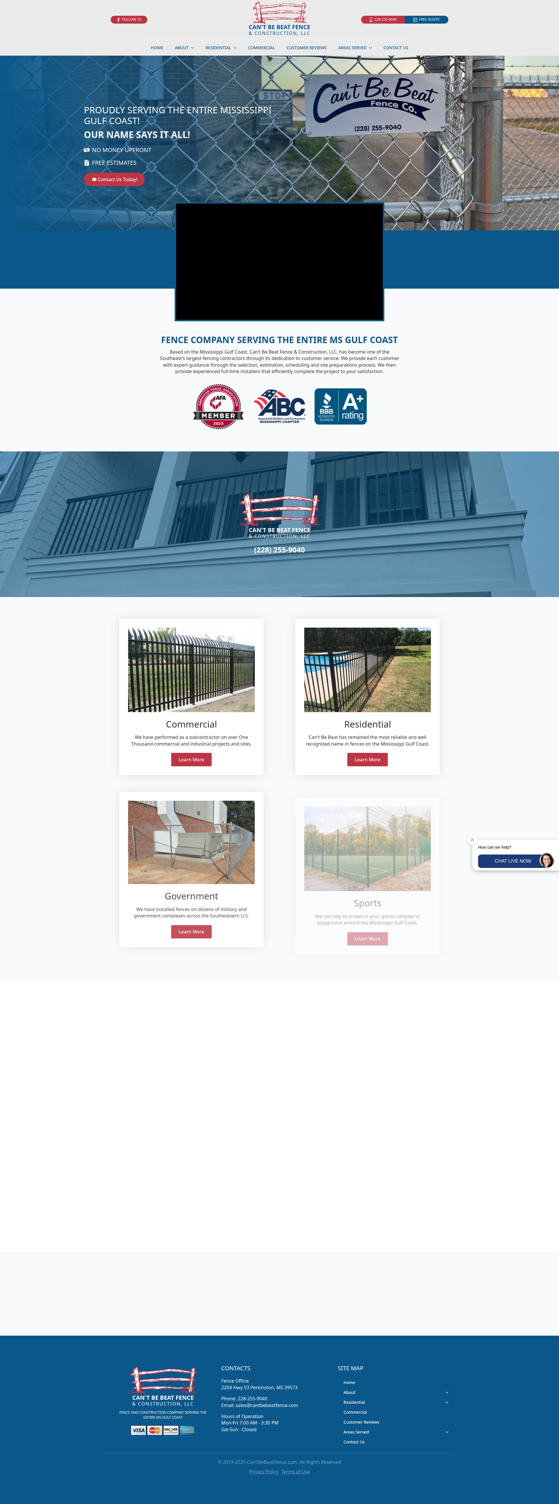 Screenshot of cantbebeatfence.com