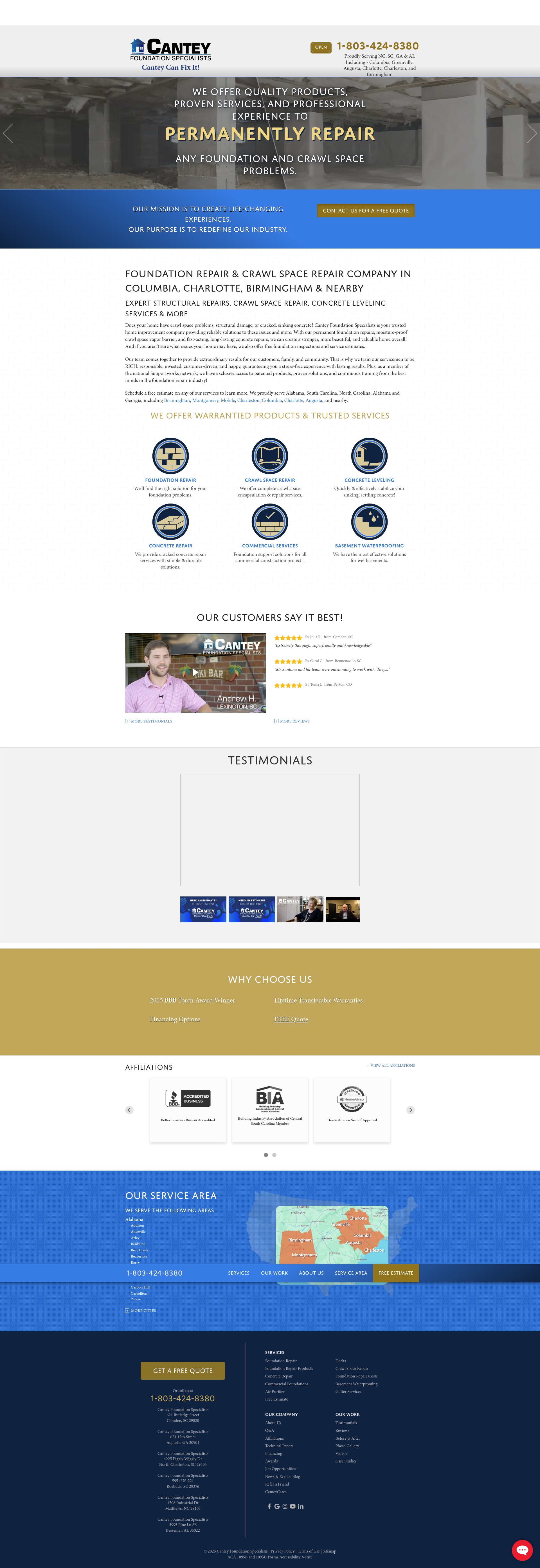 Screenshot of canteycanfixit.com