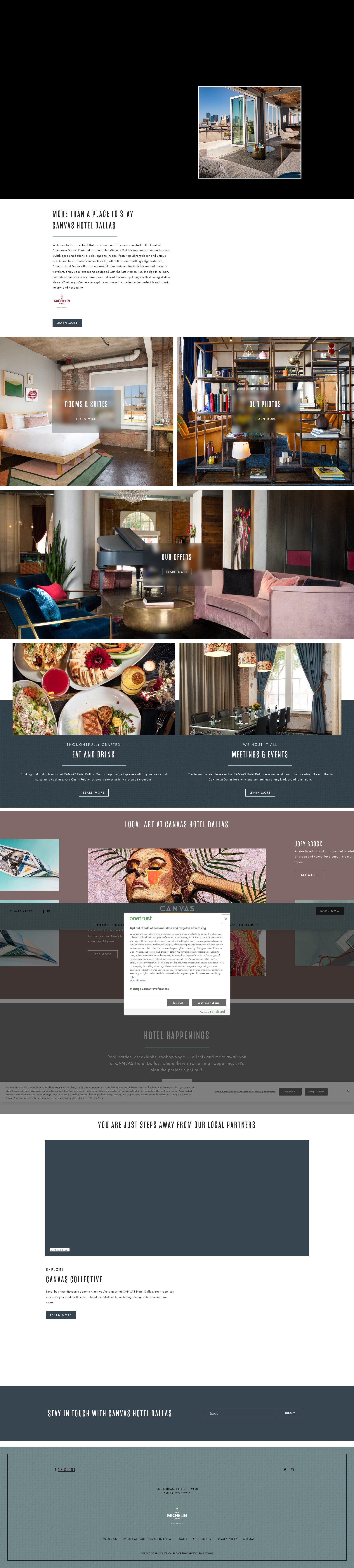 Screenshot of canvashoteldallas.com