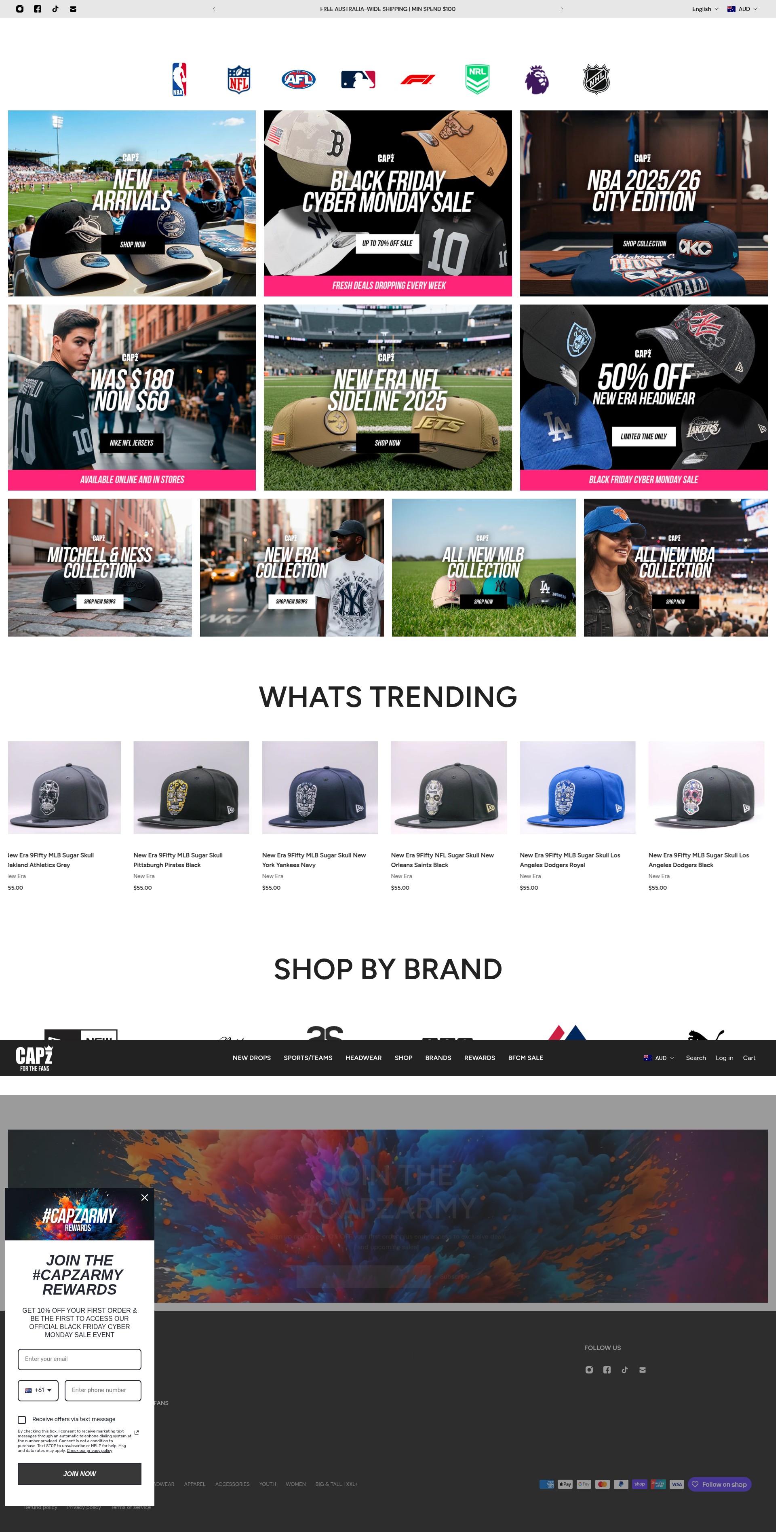 Screenshot of cap-z.com.au