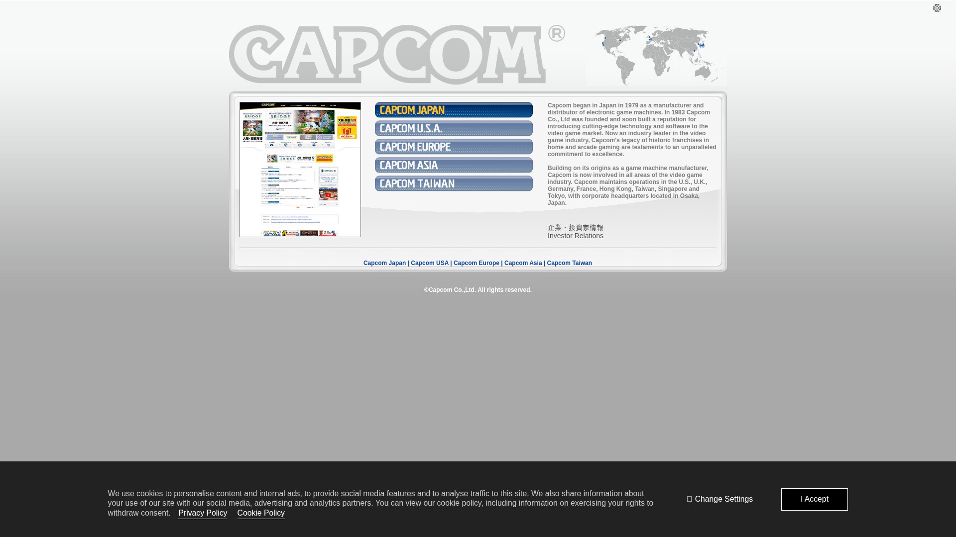 Screenshot of capcom.com