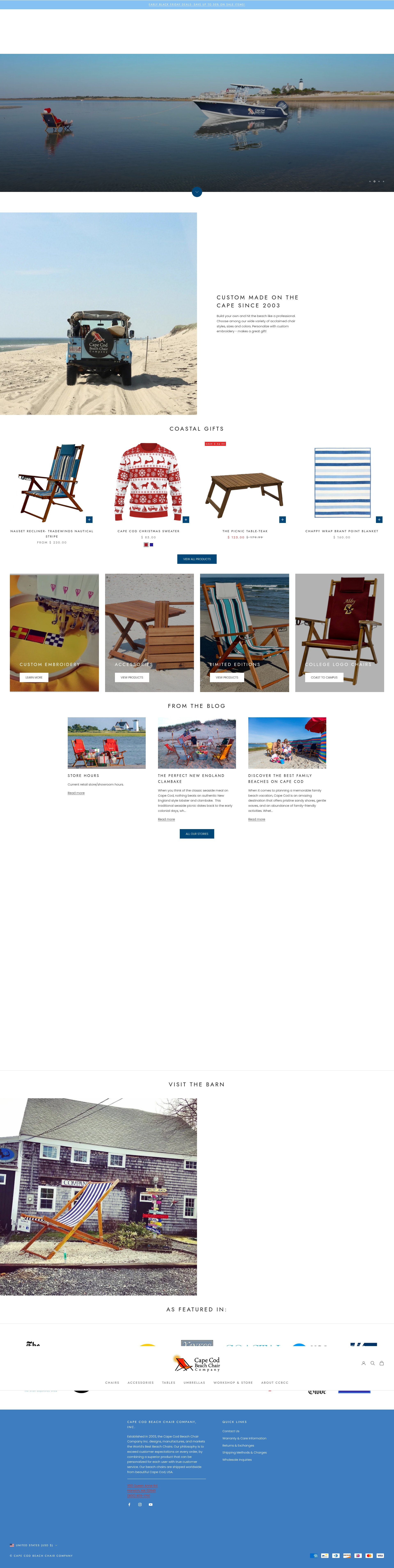 Screenshot of capecodbeachchair.com