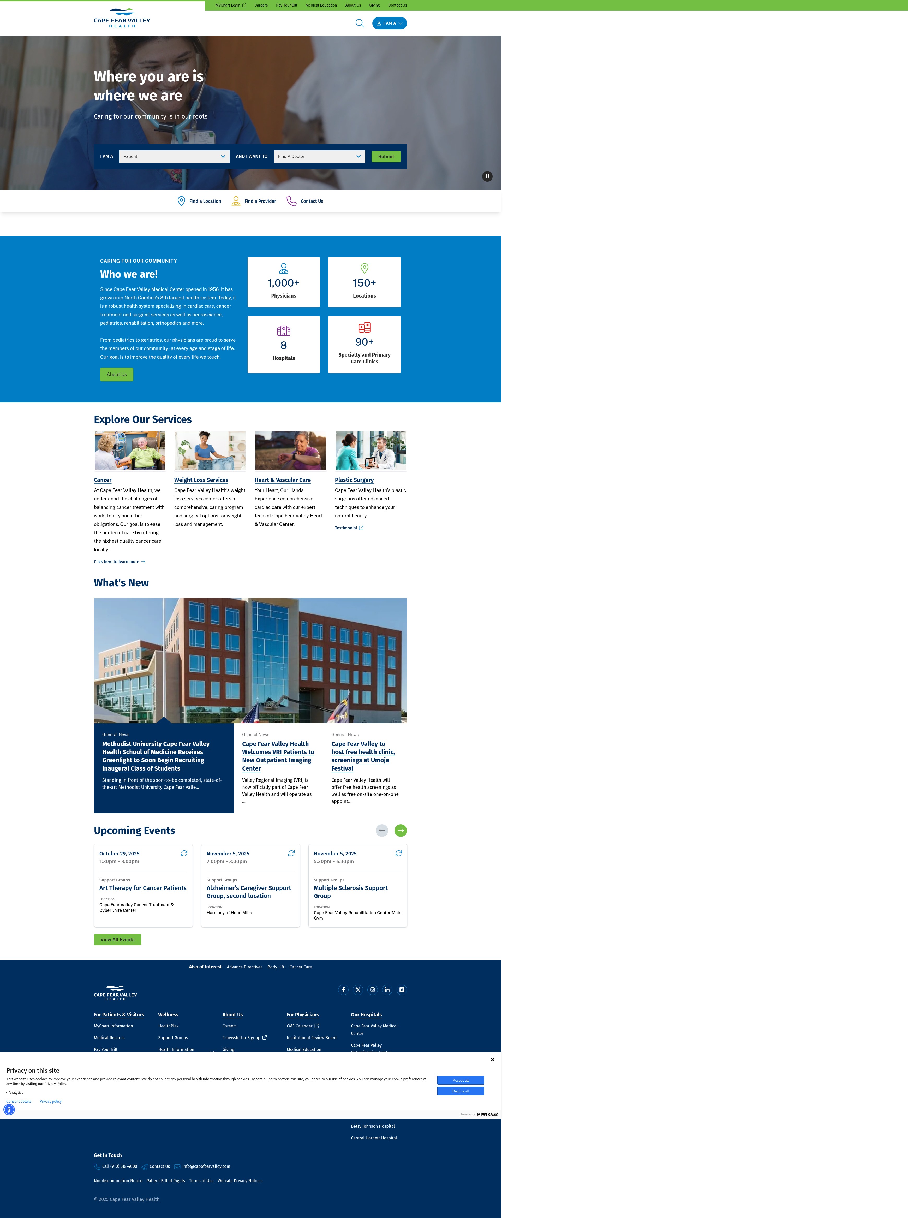 Screenshot of capefearvalley.com