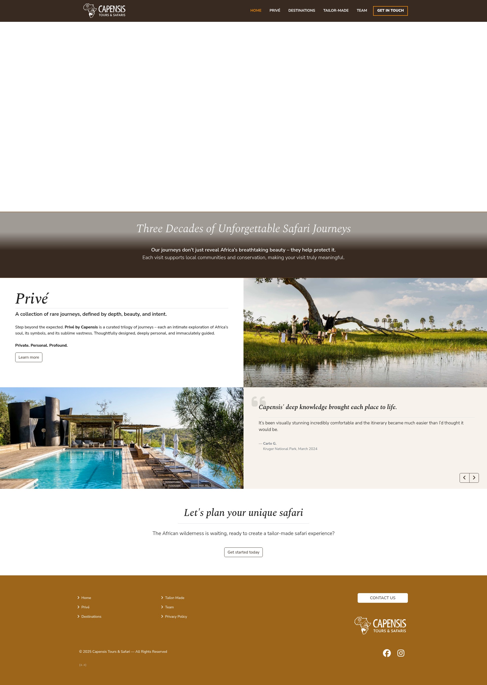 Screenshot of capensistours.com