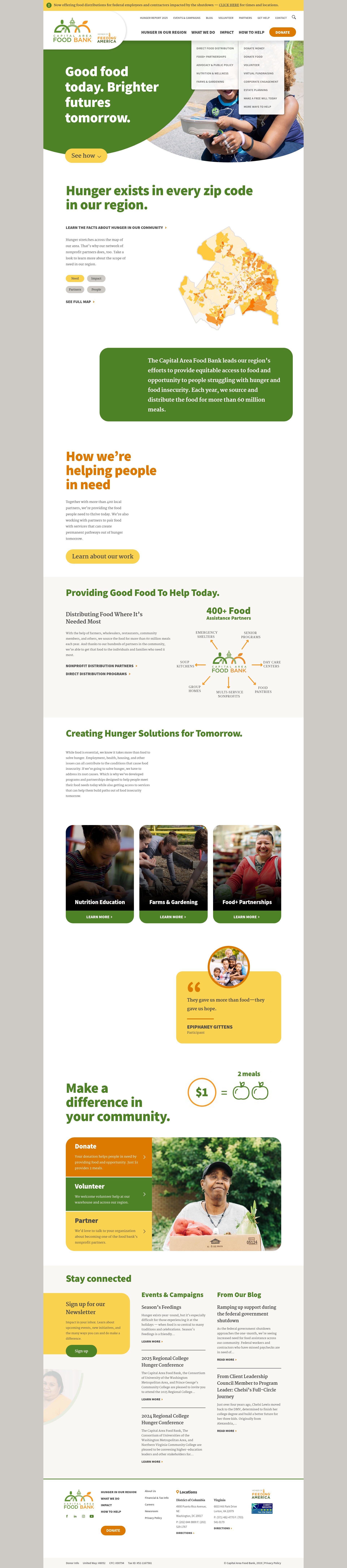 Screenshot of capitalareafoodbank.org