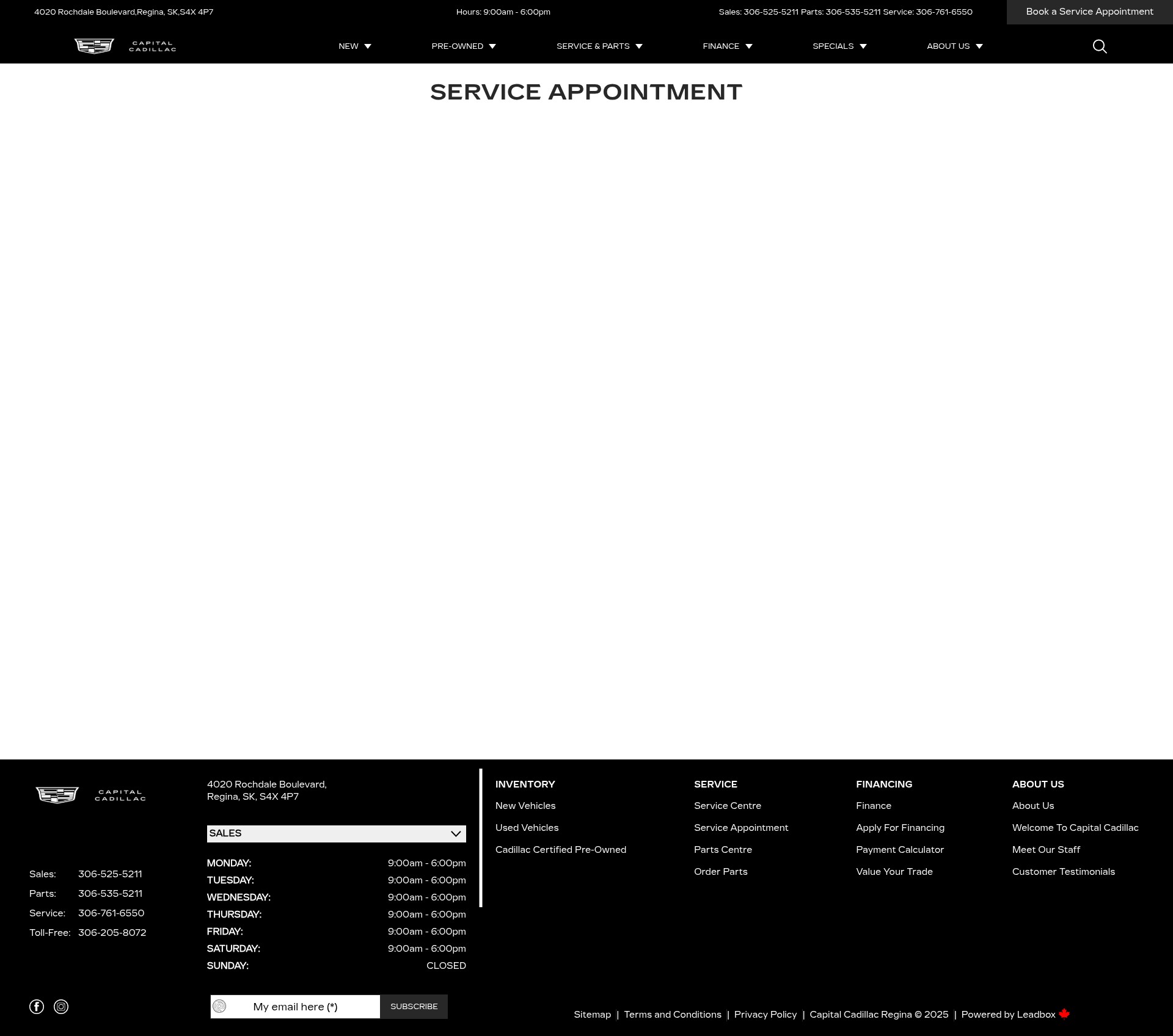 Screenshot of capitalcadillac.ca