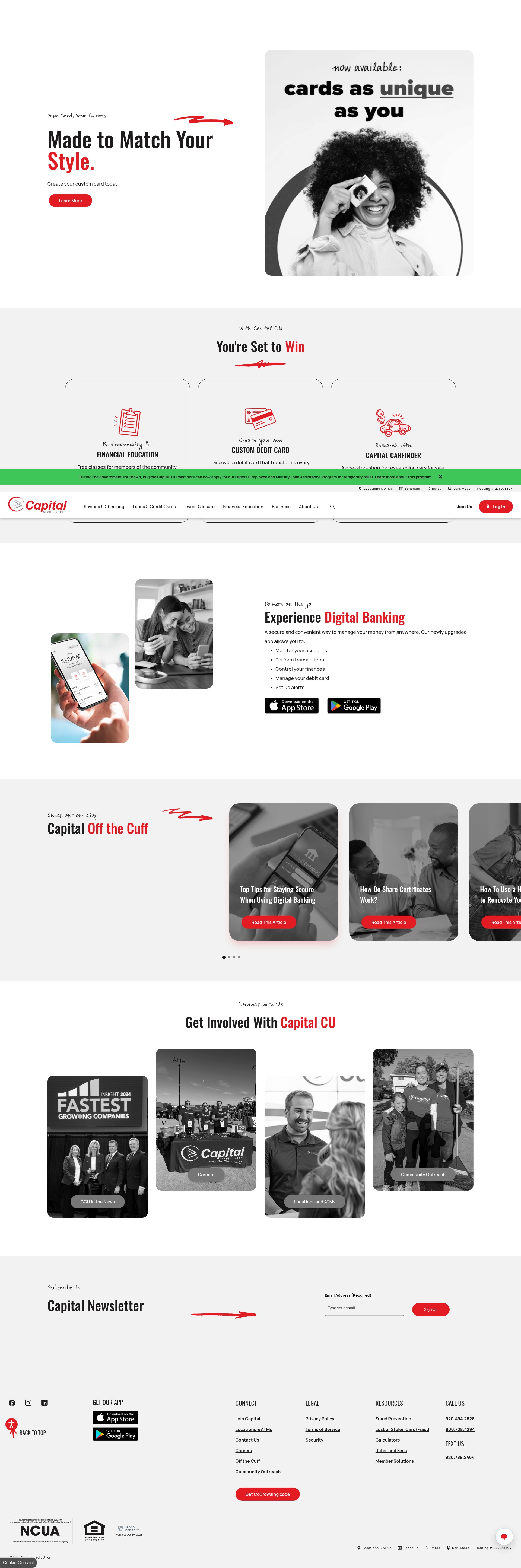 Screenshot of capitalcu.com