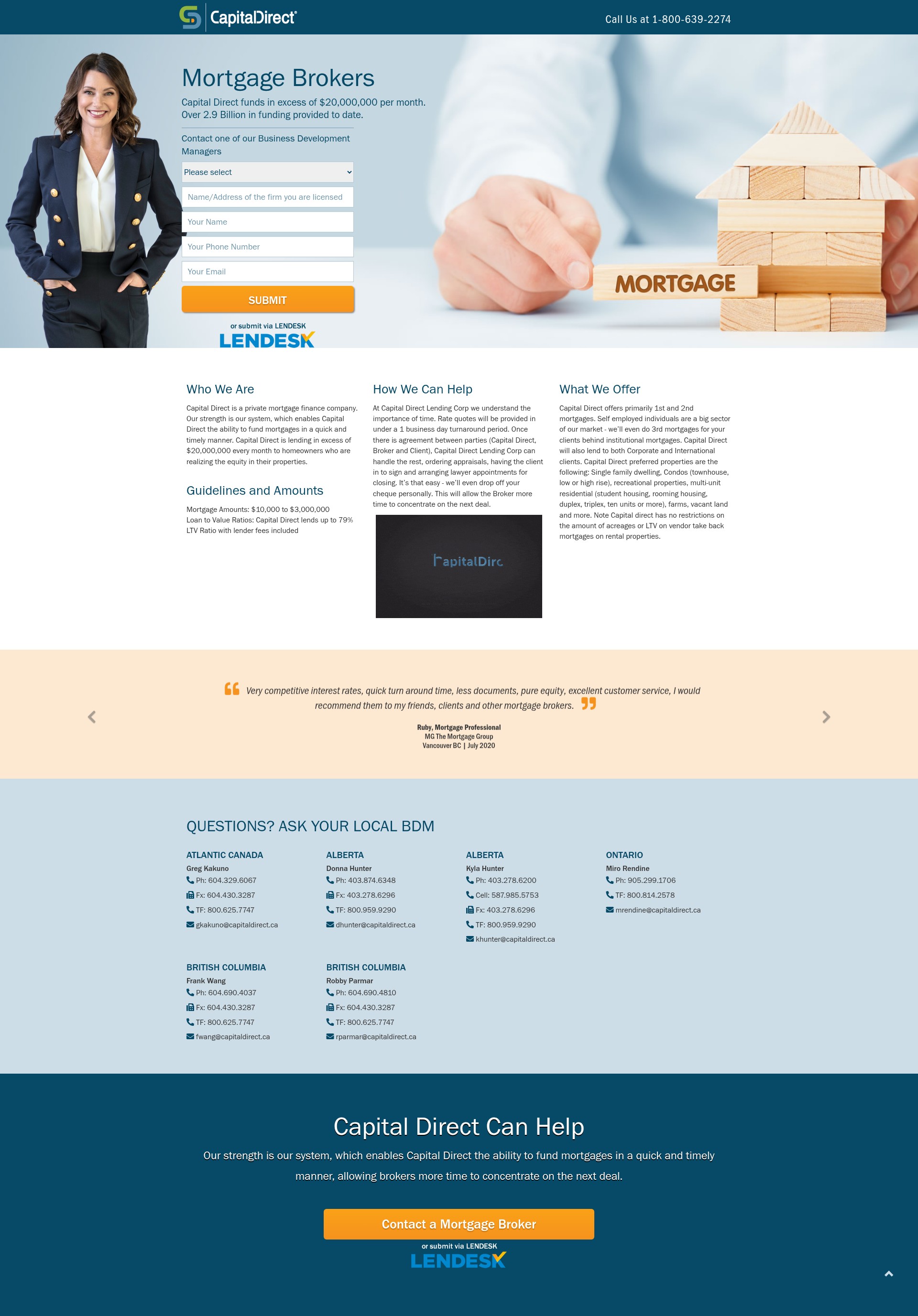 Screenshot of capitaldirect.ca