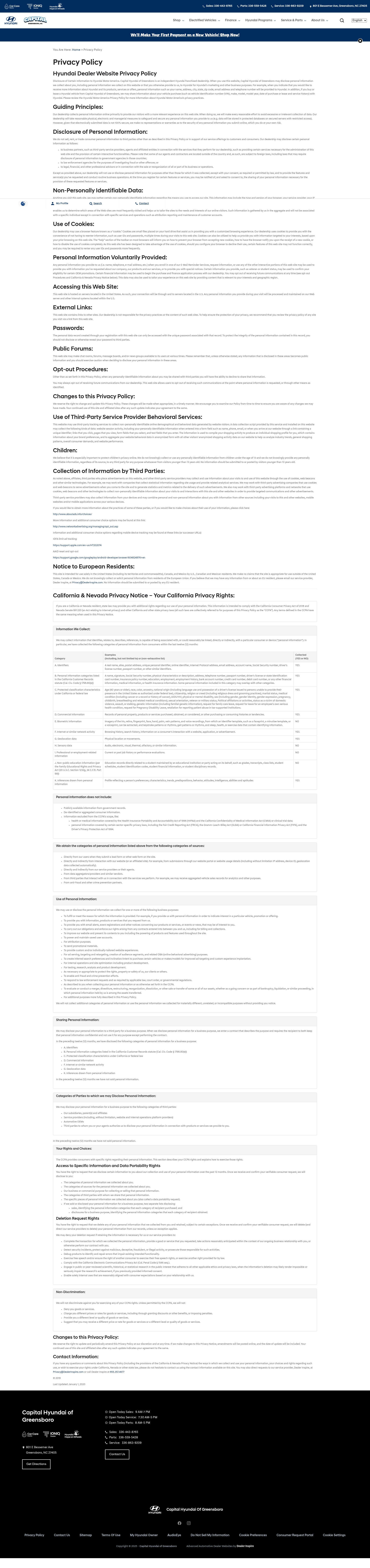 Screenshot of capitalhyundaigreensboro.net