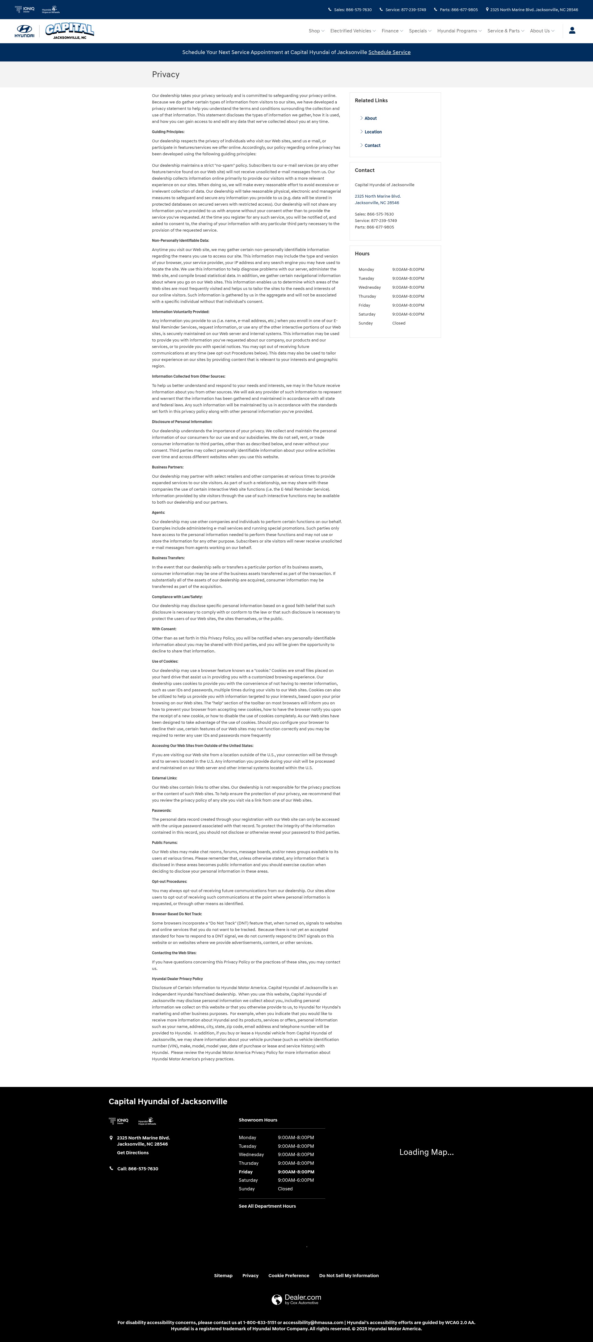 Screenshot of capitalhyundaiofjacksonville.com
