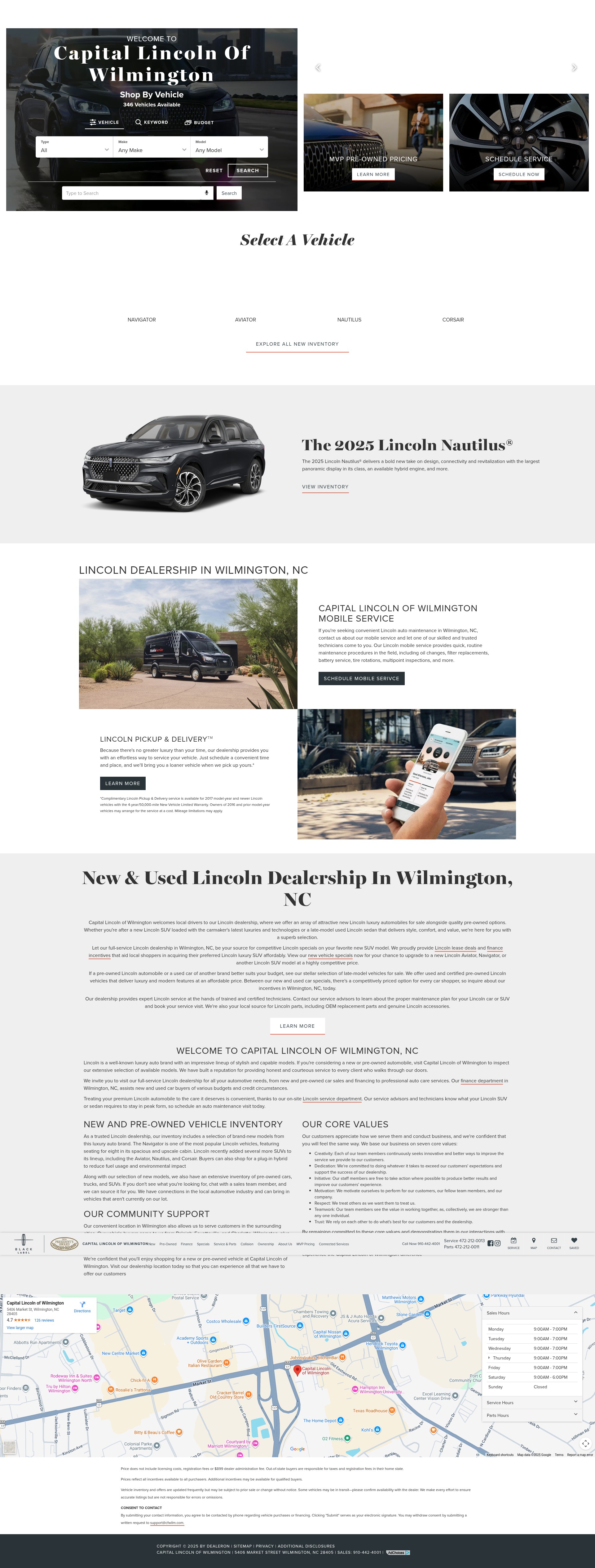 Screenshot of capitallincolnofwilmington.com