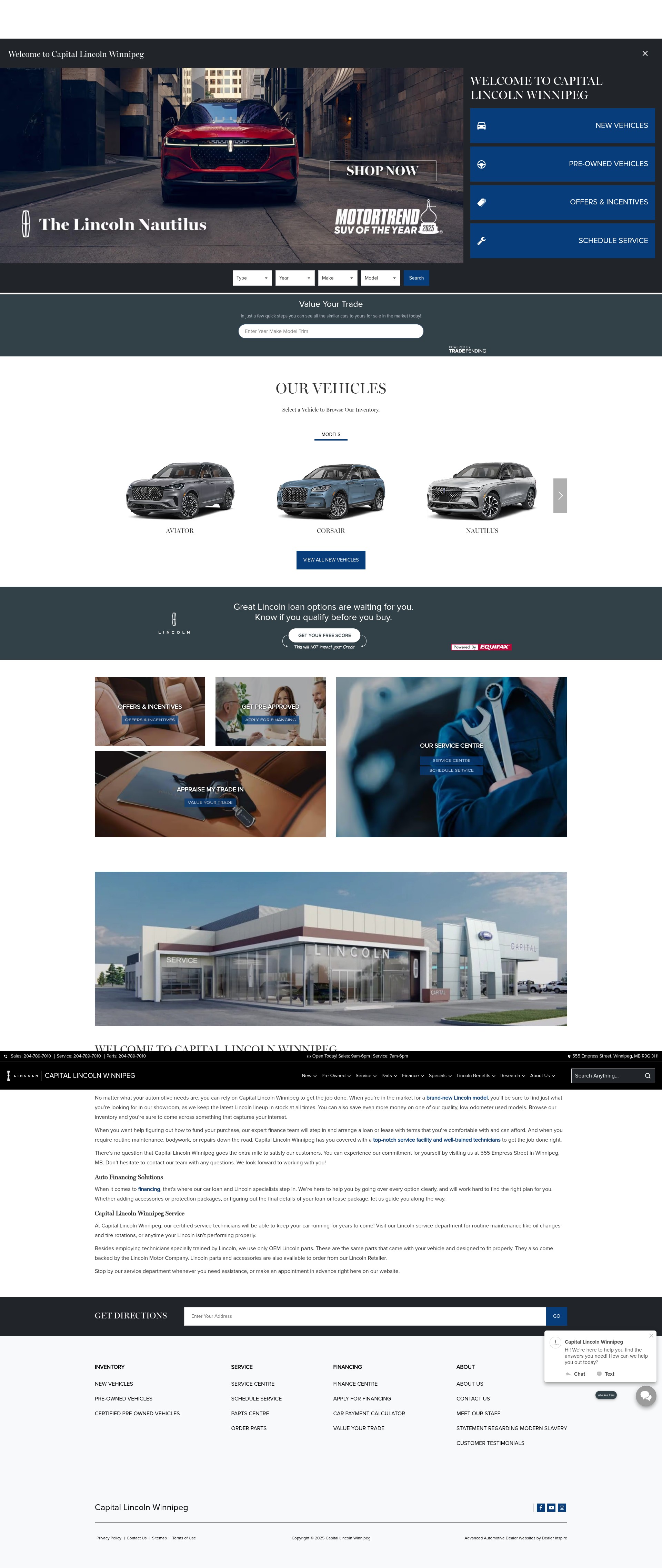 Screenshot of capitallincolnwinnipeg.ca