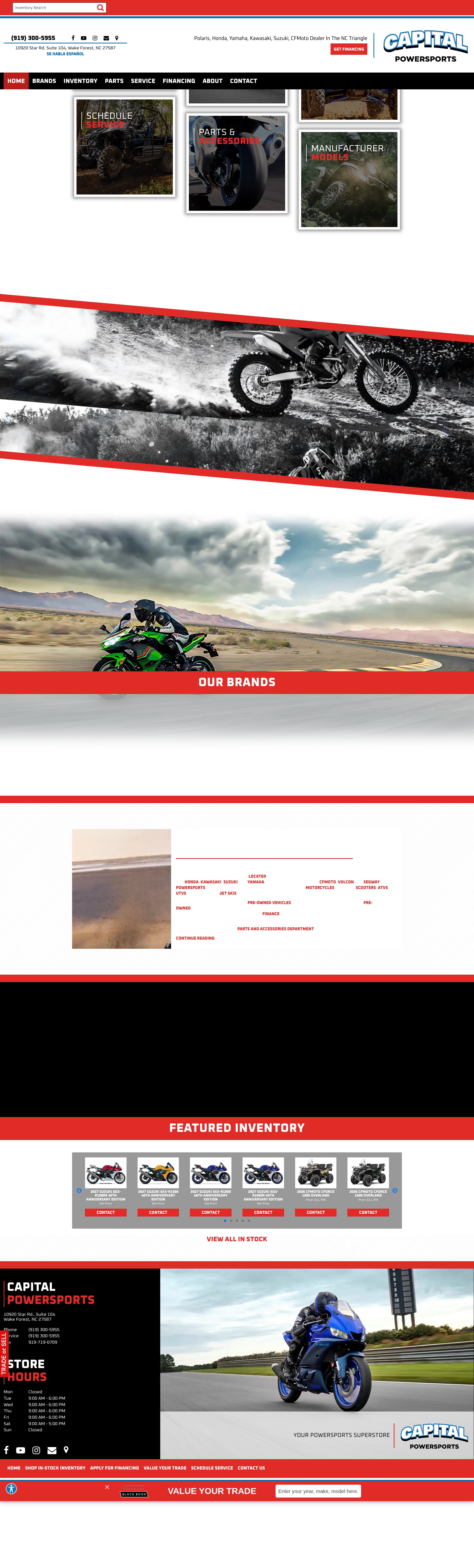 Screenshot of capitalpowersports.com