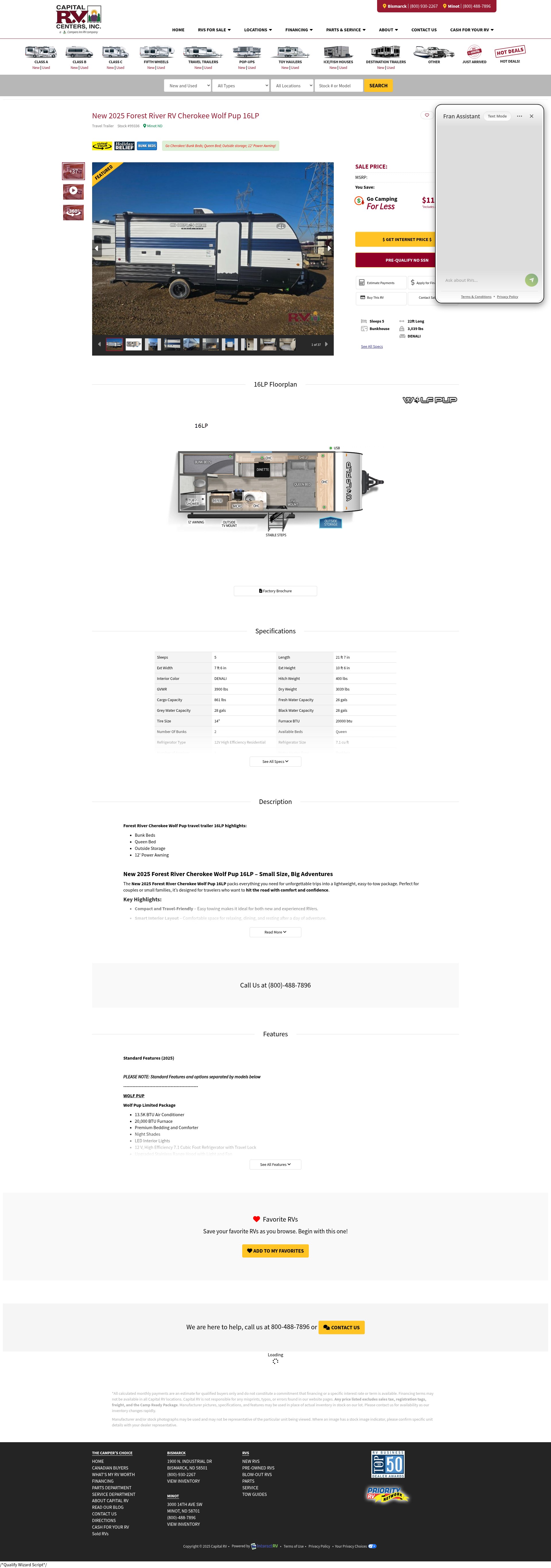 Screenshot of capitalrv.com