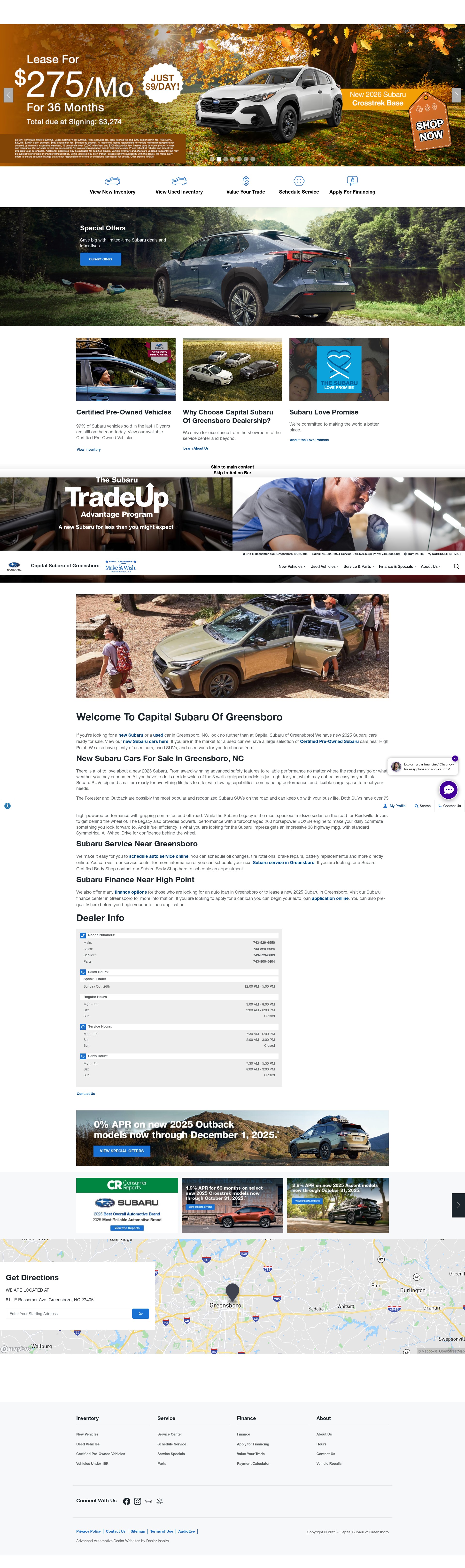 Screenshot of capitalsubarugreensboro.com