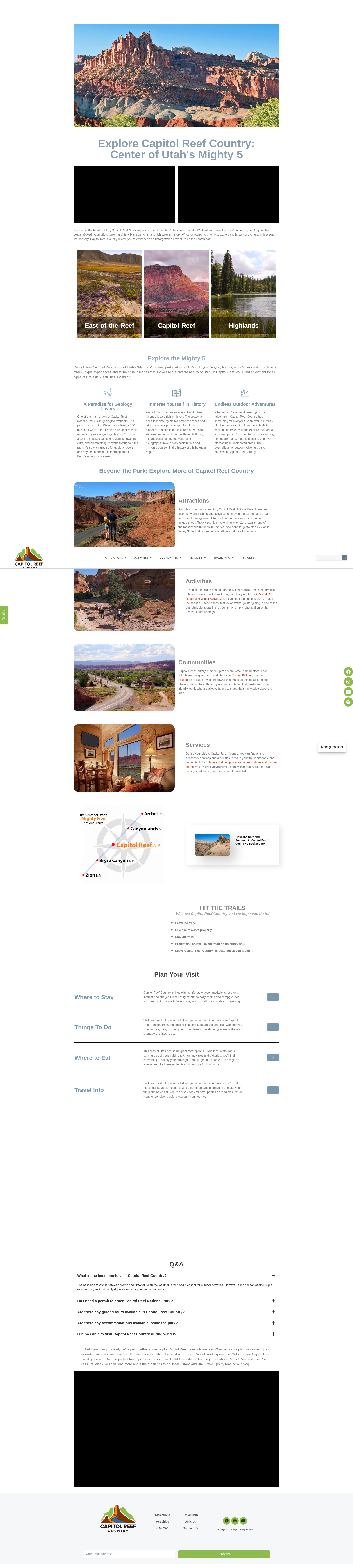 Screenshot of capitolreefcountry.com