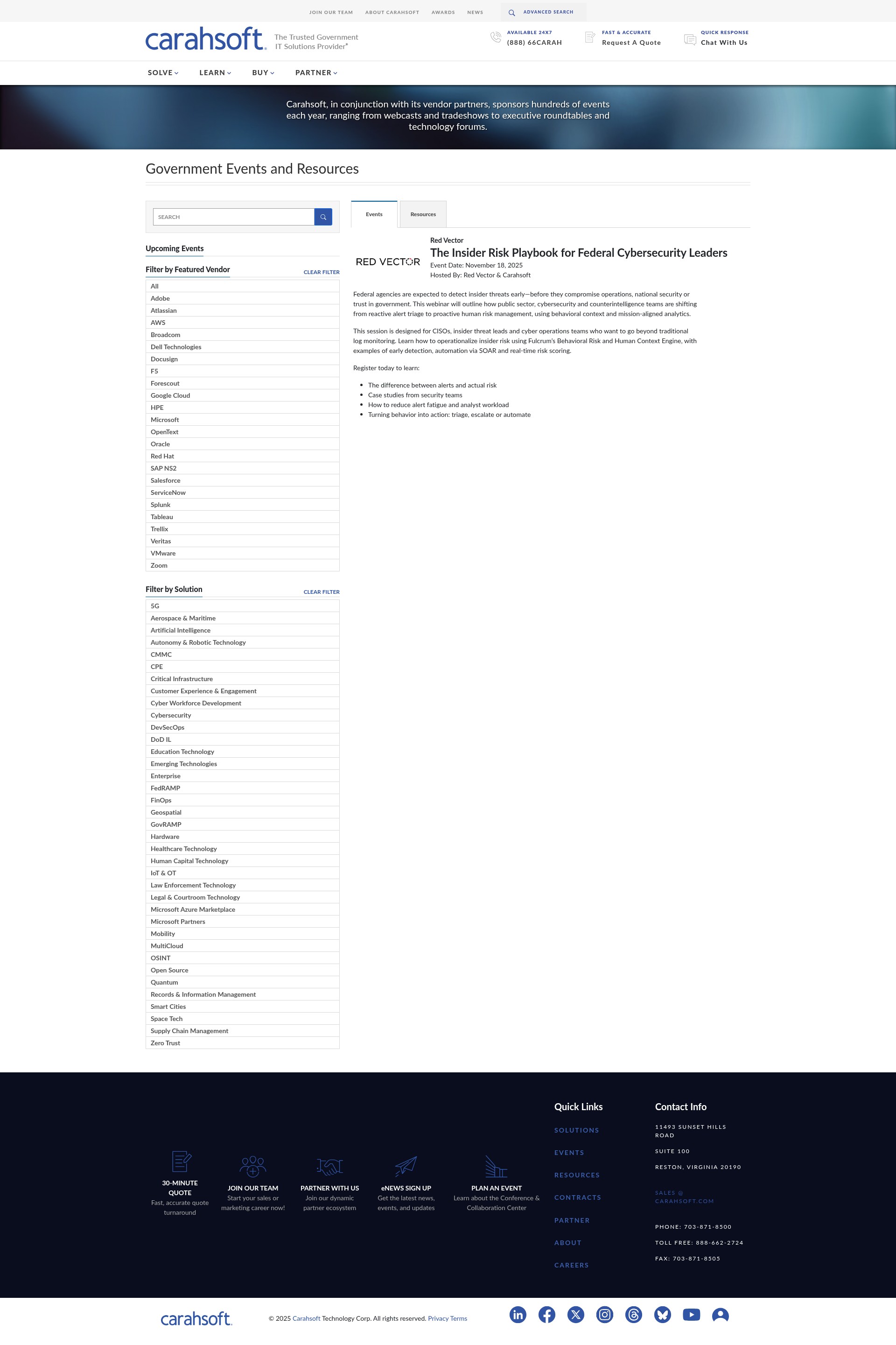 Screenshot of carahsoft.com