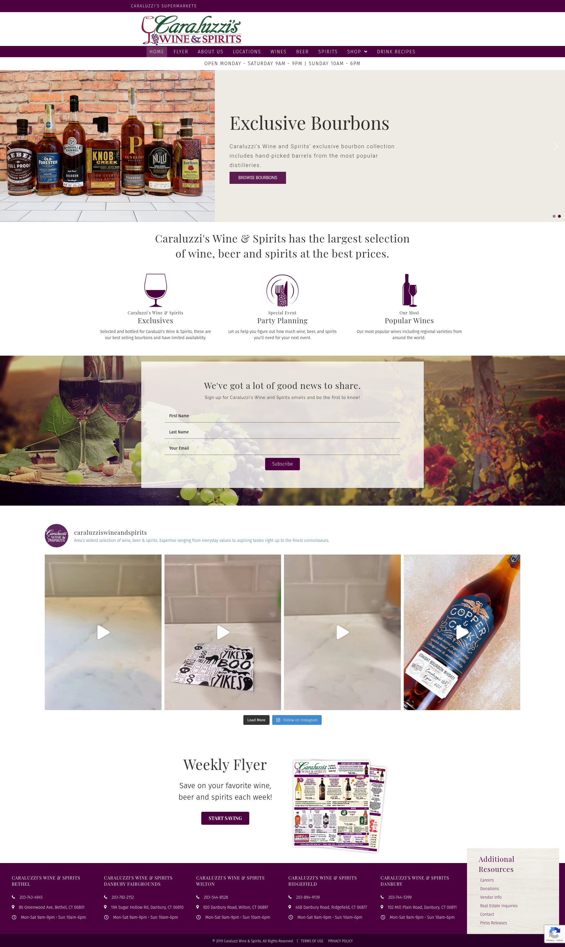 Screenshot of caraluzziswineandspirits.com