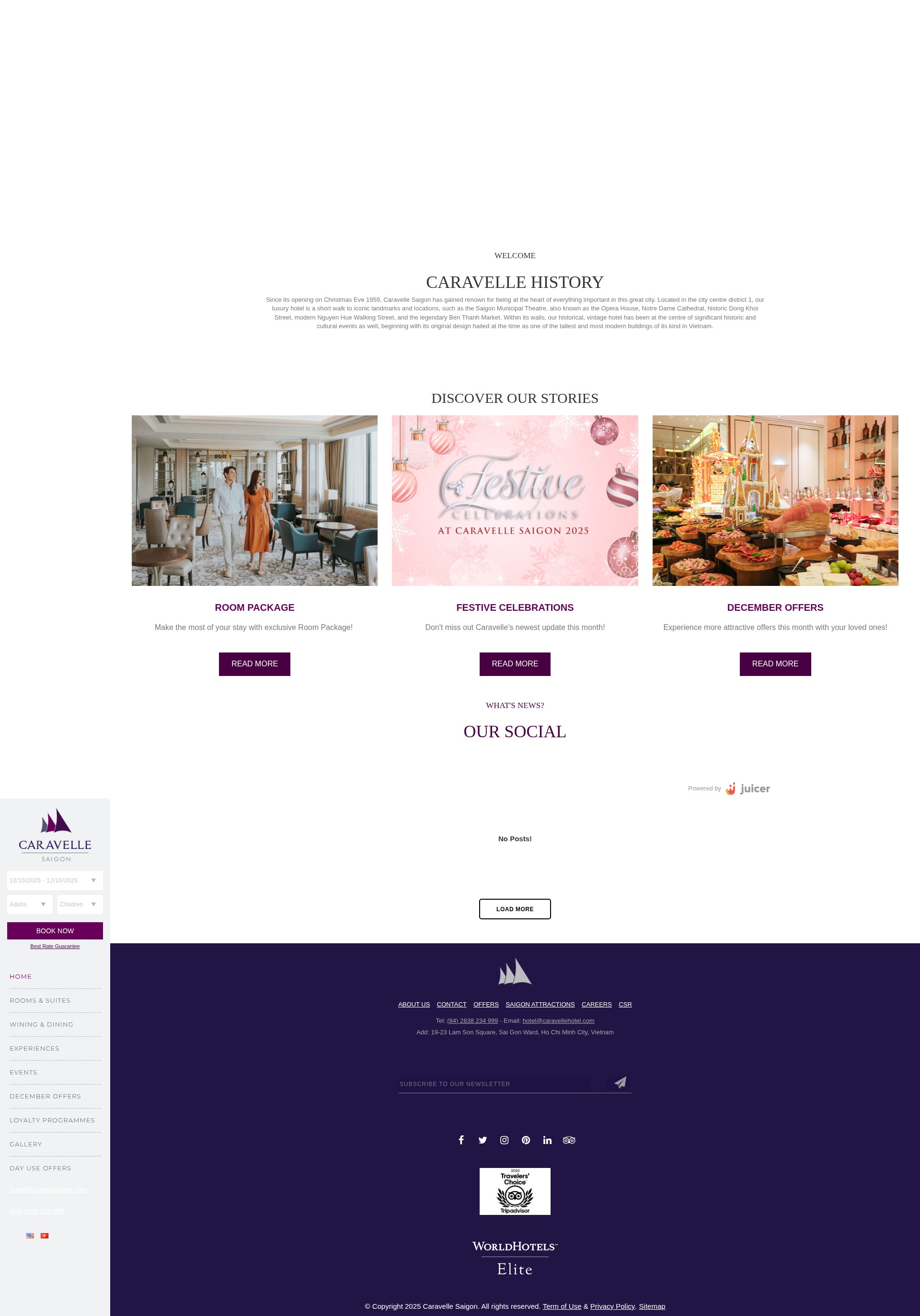 Screenshot of caravellehotel.com
