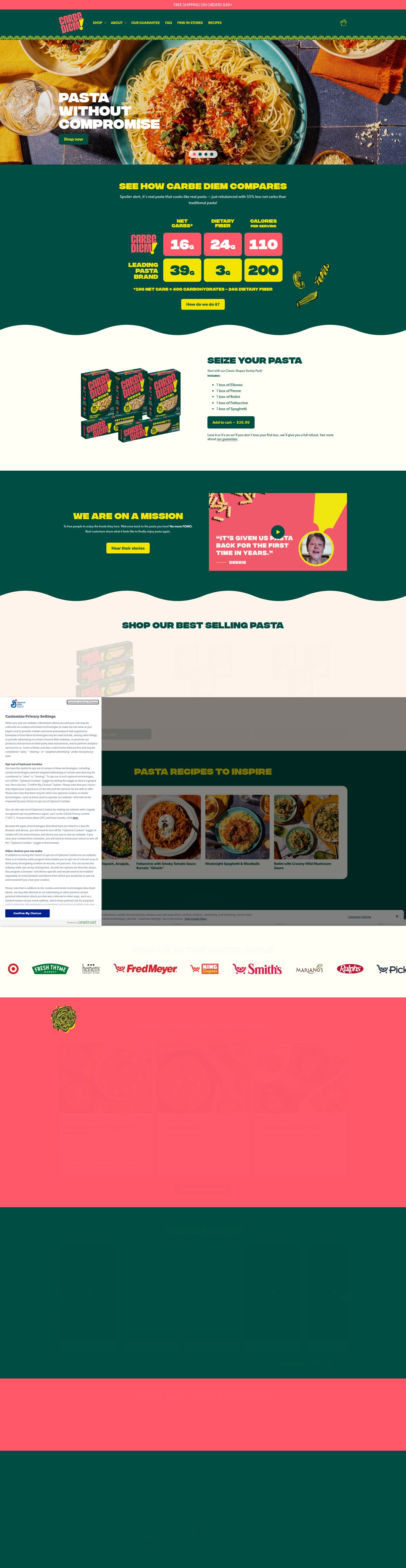 Screenshot of carbediemfoods.com