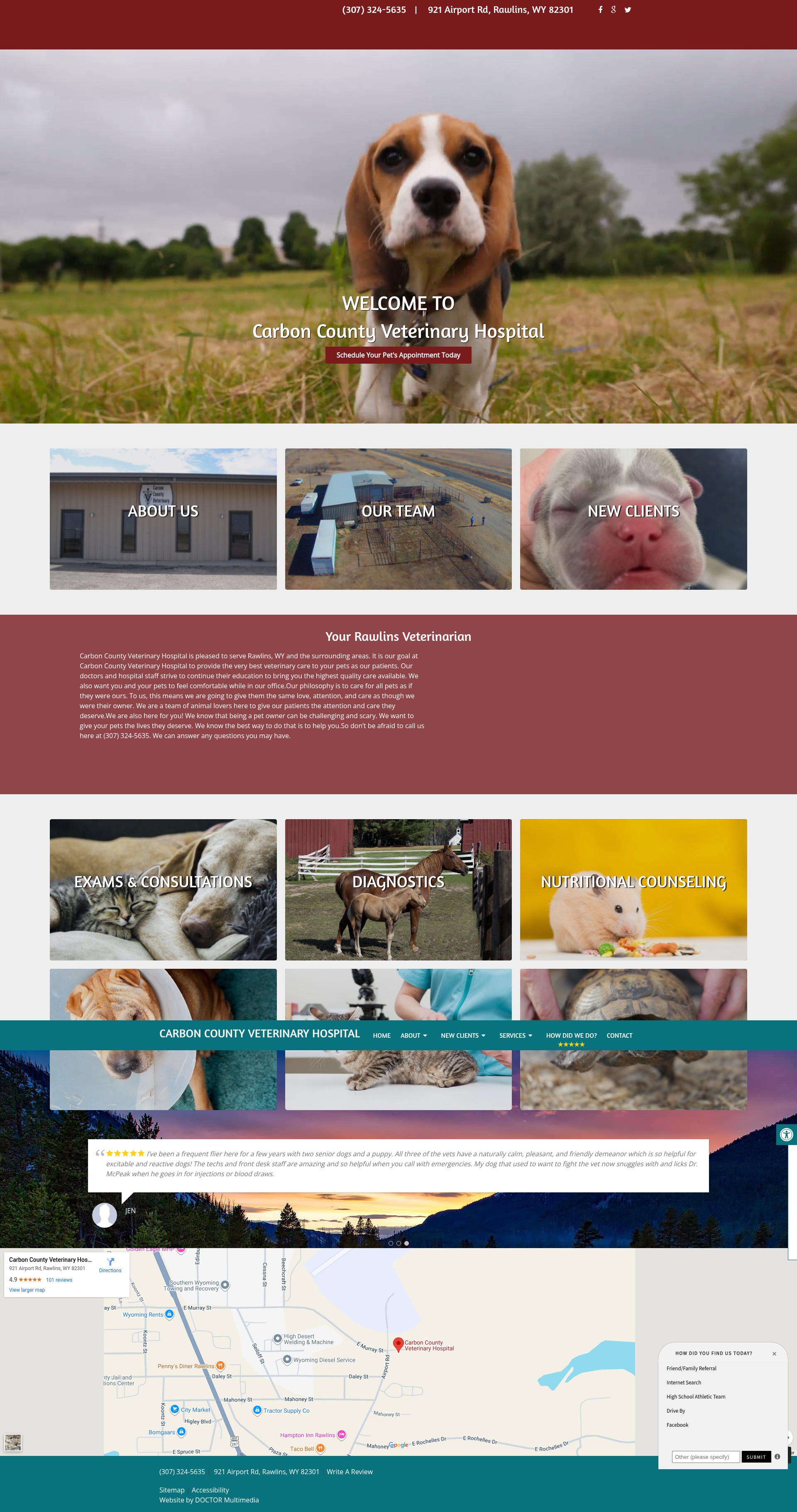 Screenshot of carboncountyvet.com