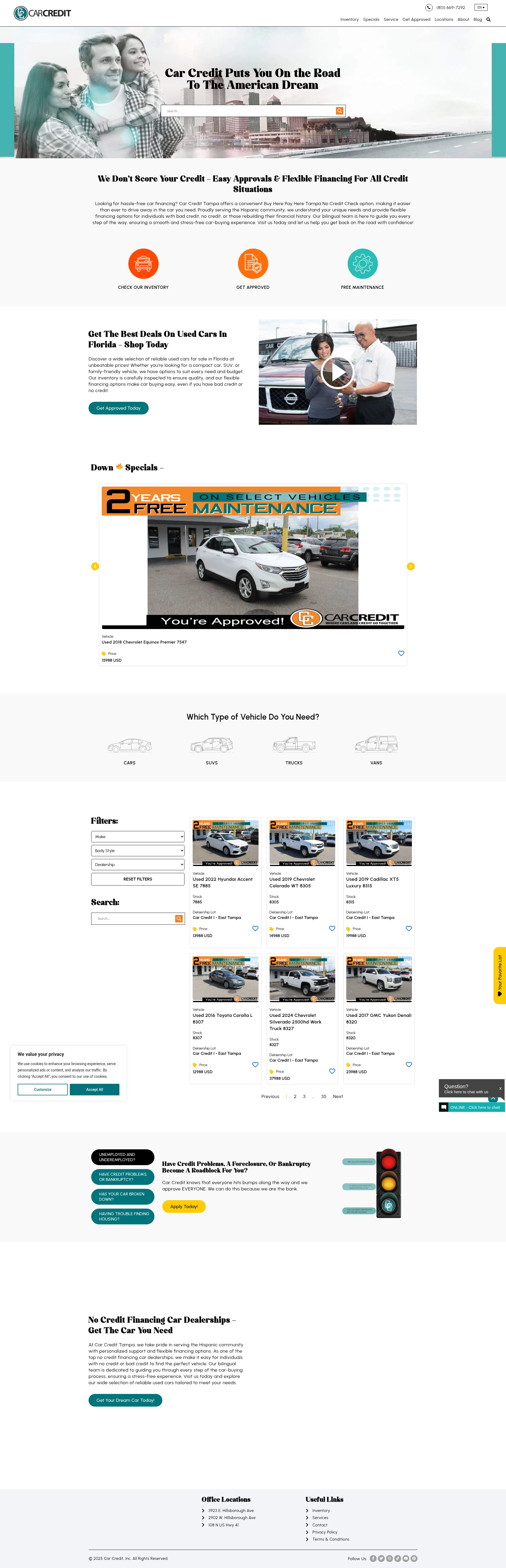 Screenshot of carcredittampa.com