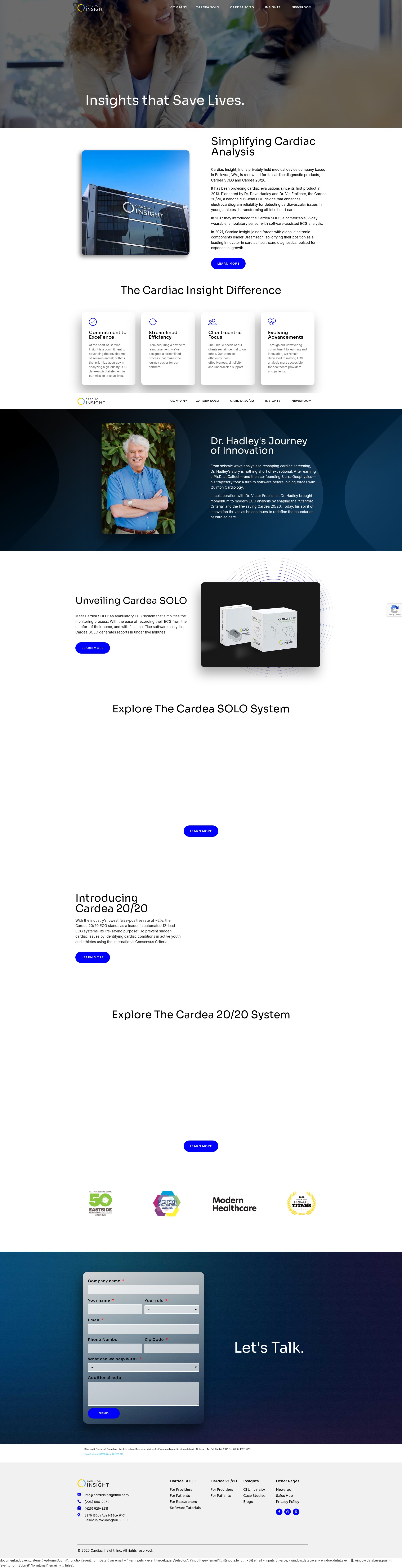 Screenshot of cardiacinsightinc.com