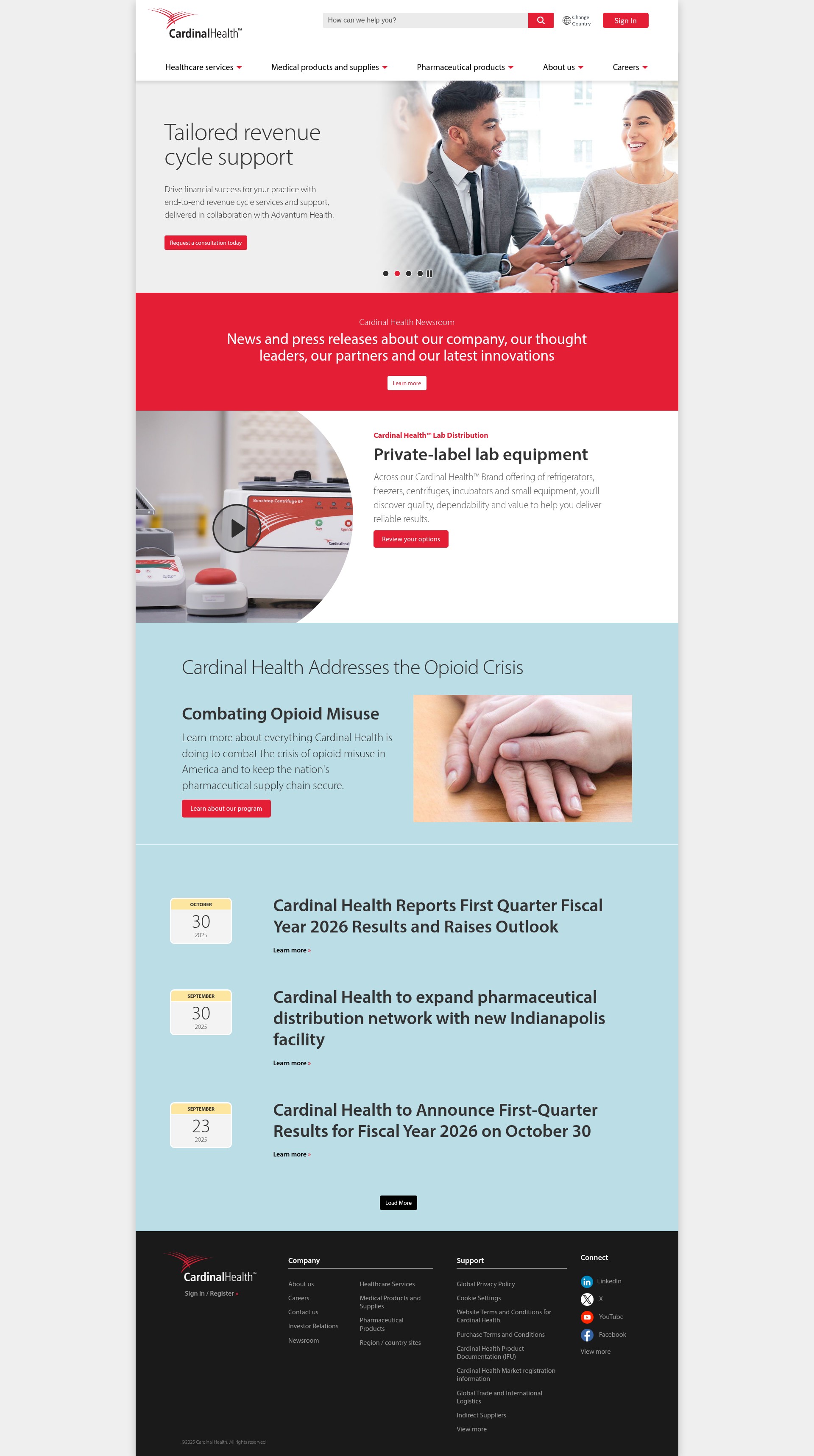 Screenshot of cardinalhealth.com