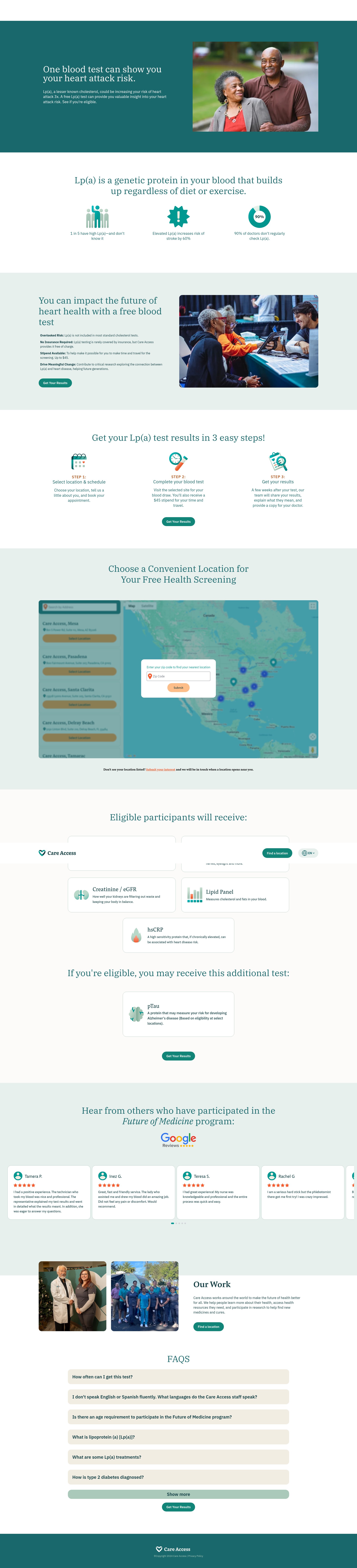 Screenshot of cardiometabolicscreening.careaccess.com