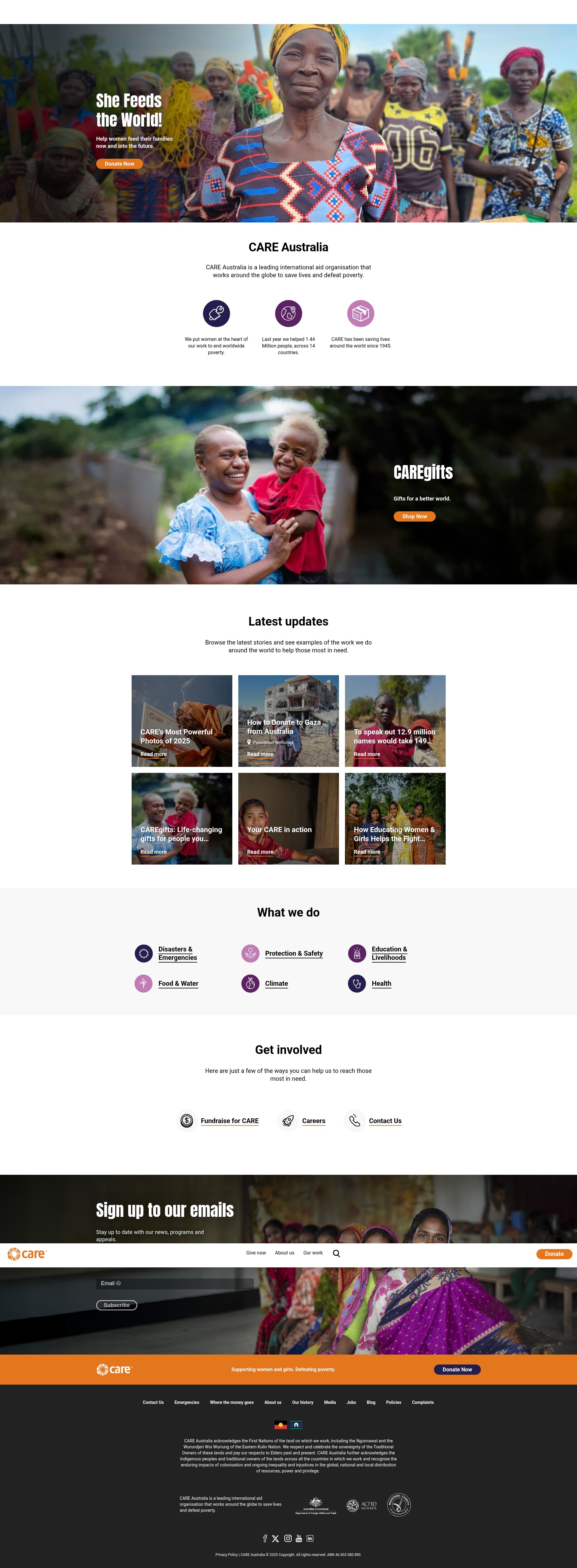 Screenshot of care.org.au