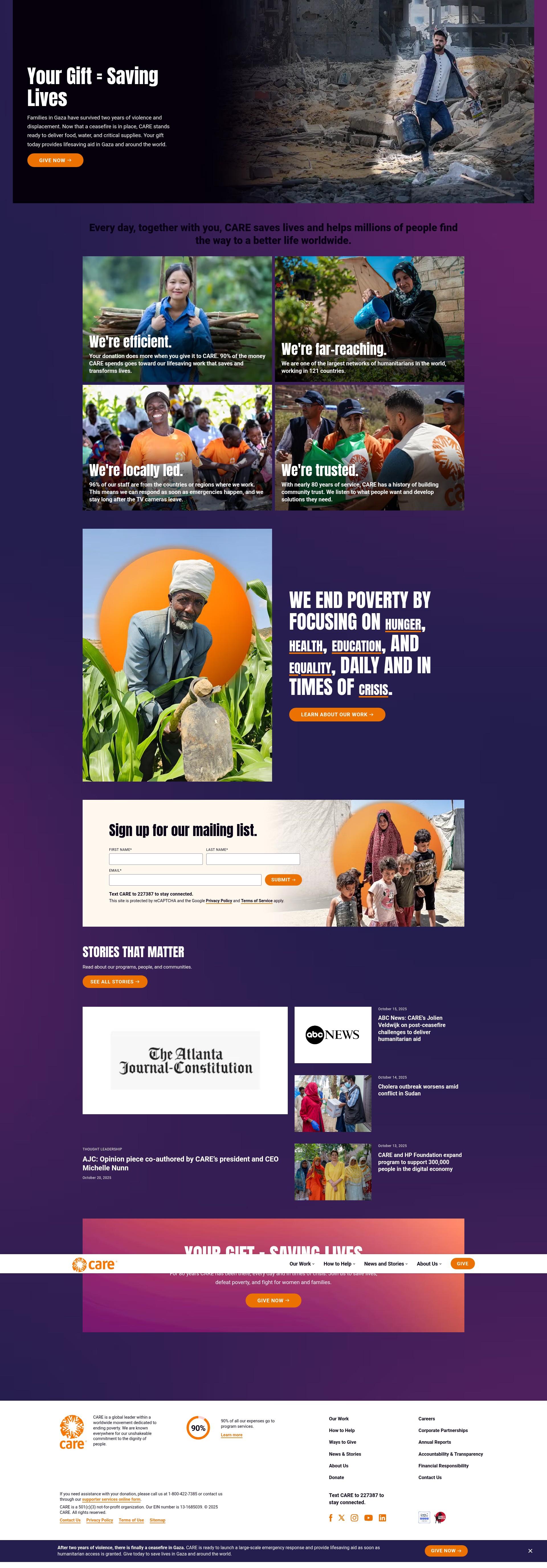 Screenshot of care.org