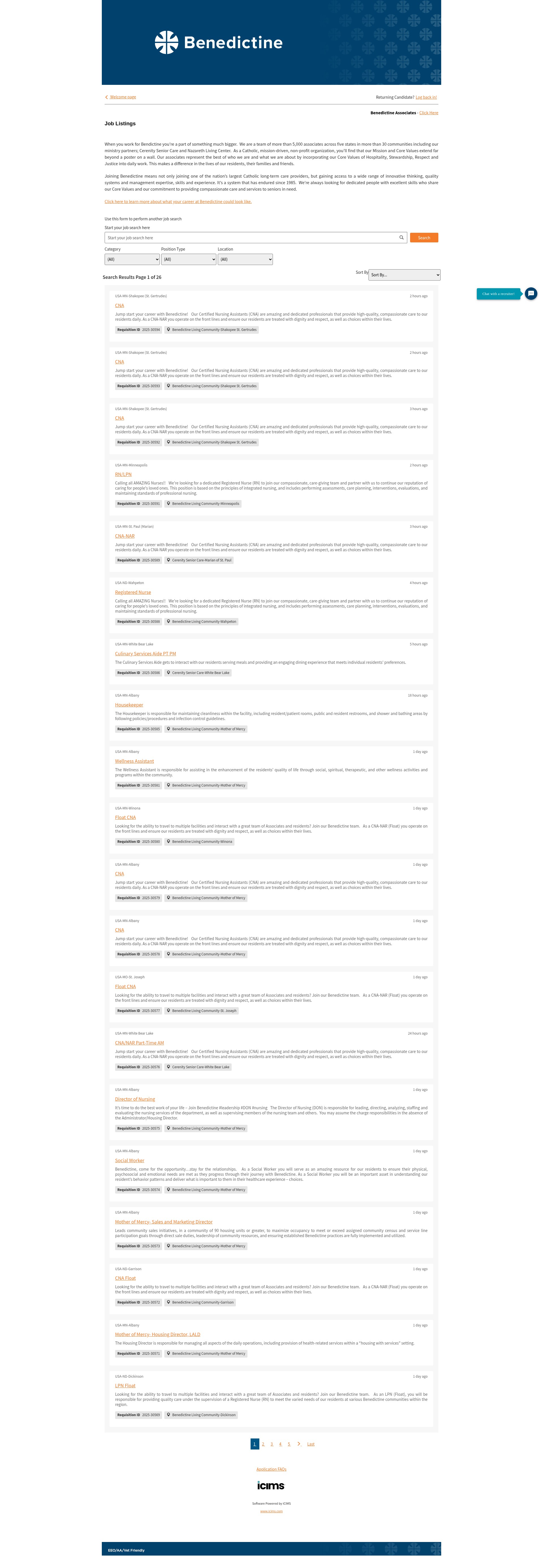 Screenshot of careers-bhshealth.icims.com