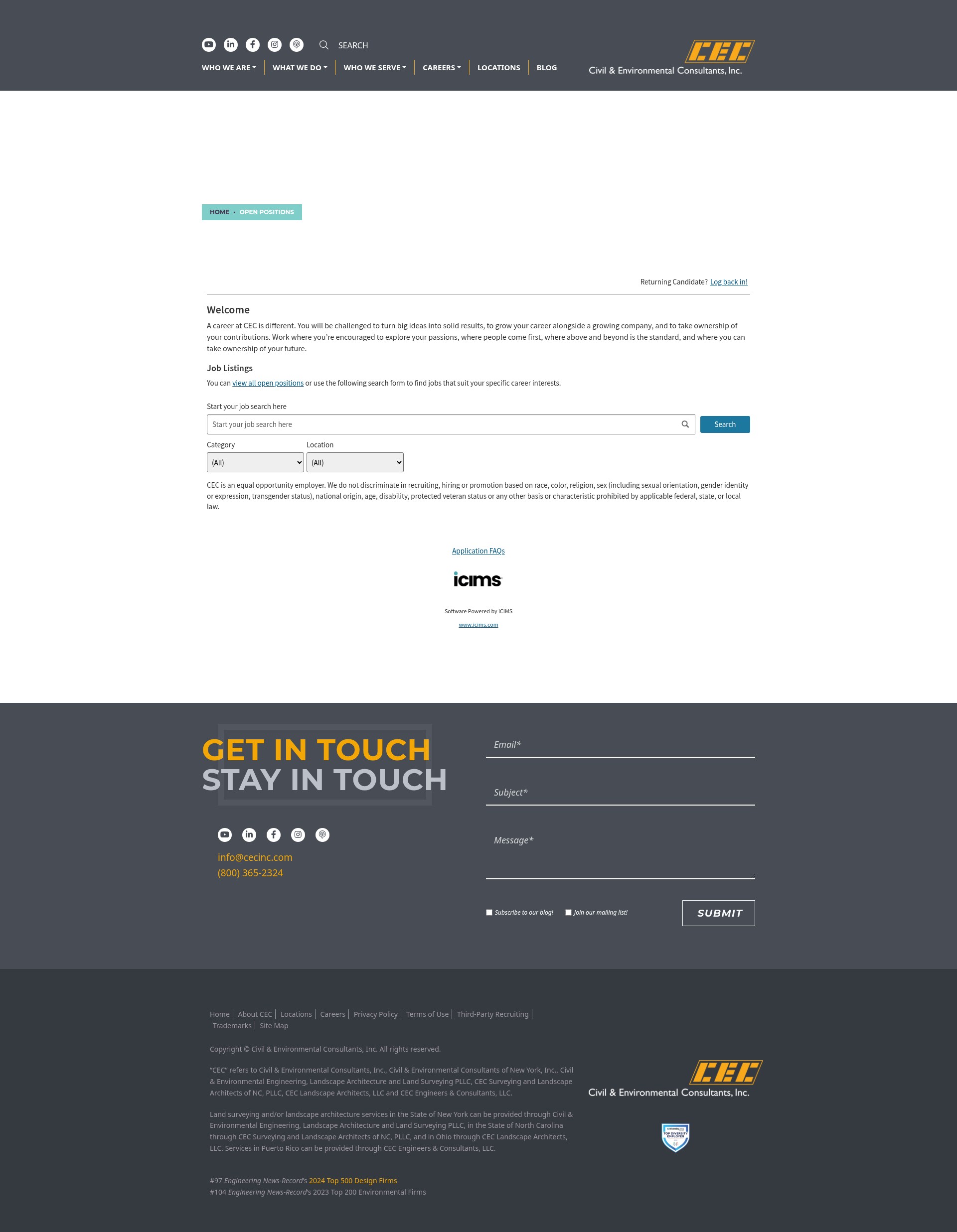 Screenshot of careers-cecinc.icims.com