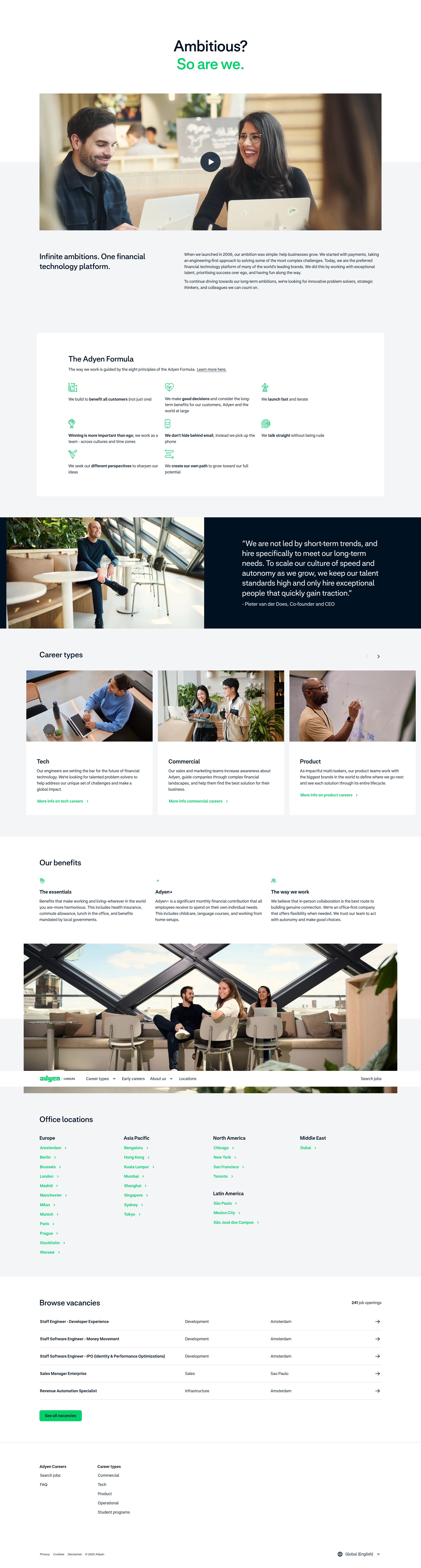 Screenshot of careers.adyen.com