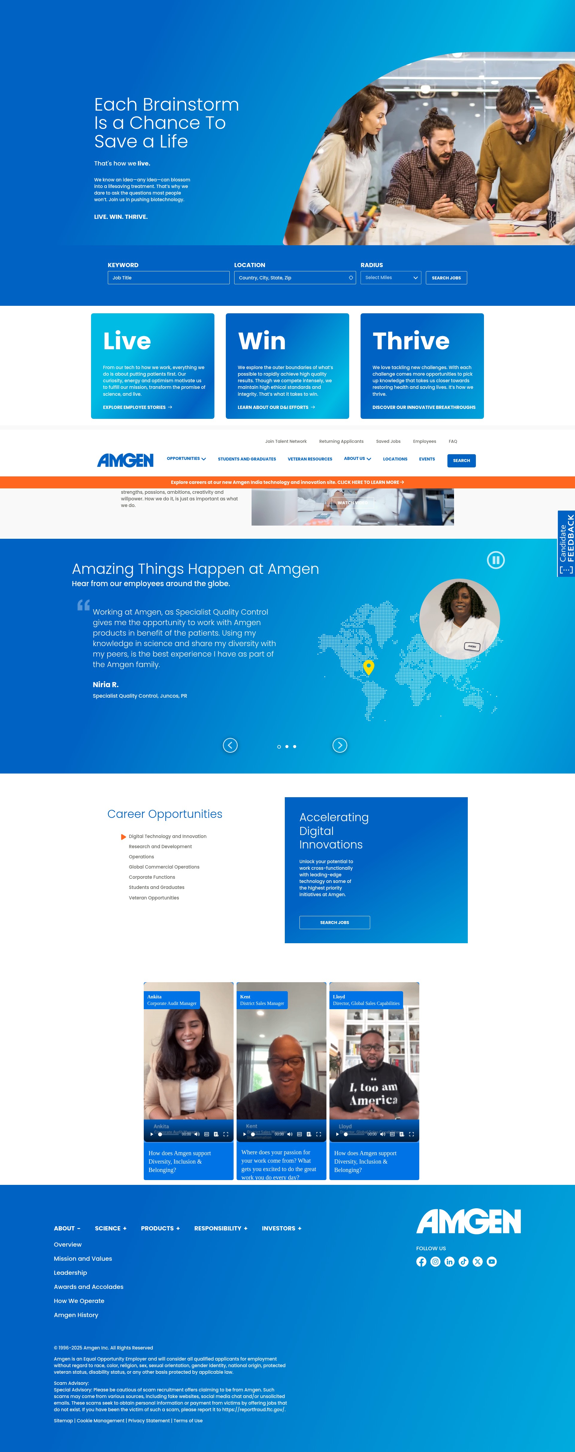 Screenshot of careers.amgen.com