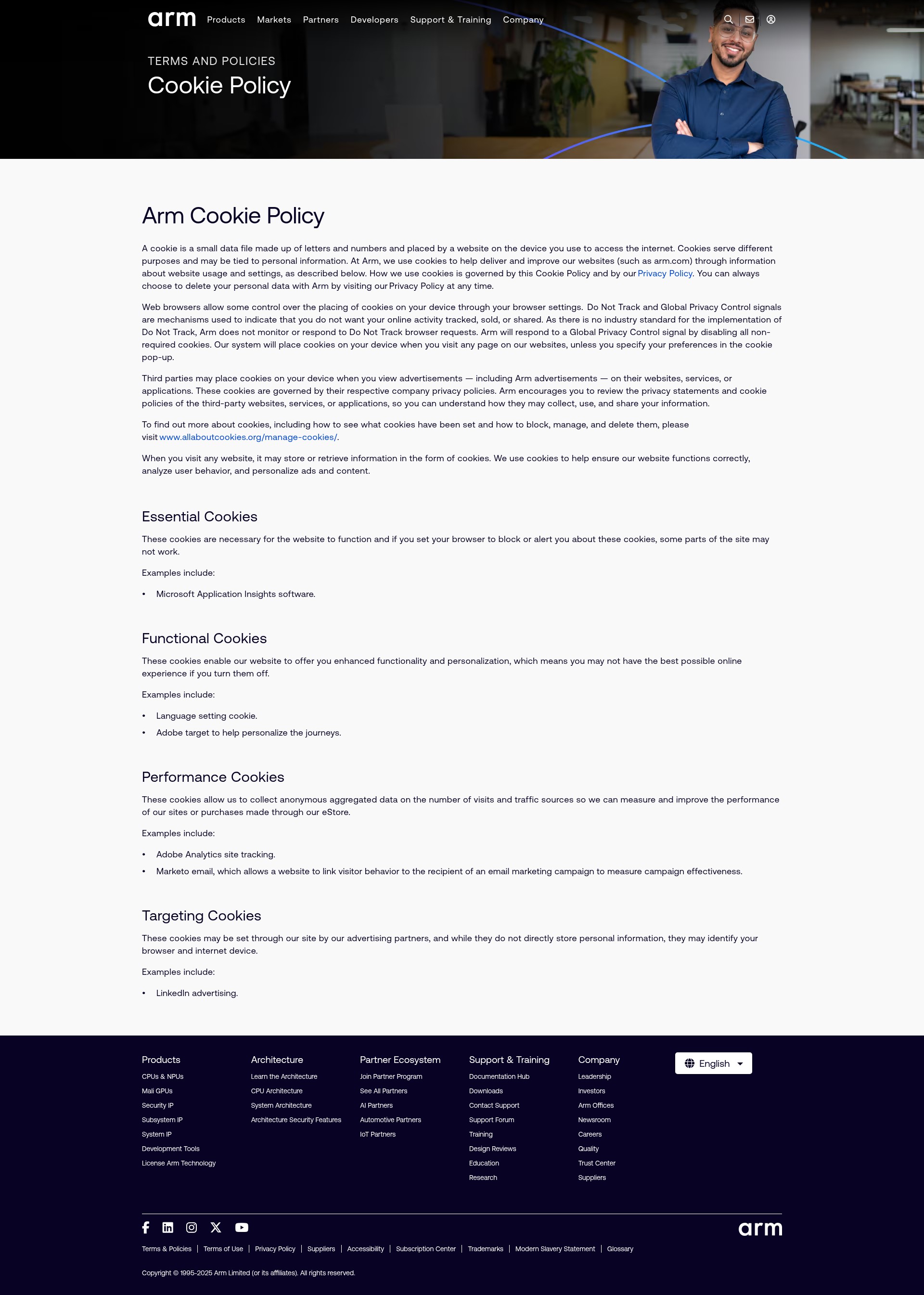 Screenshot of careers.arm.com