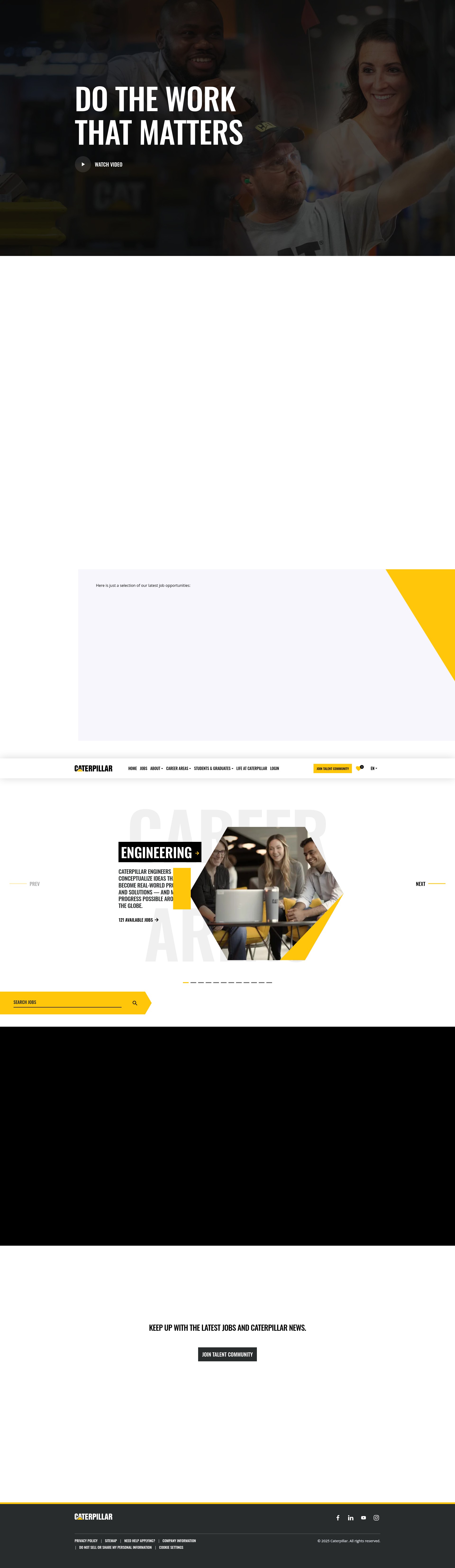 Screenshot of careers.caterpillar.com
