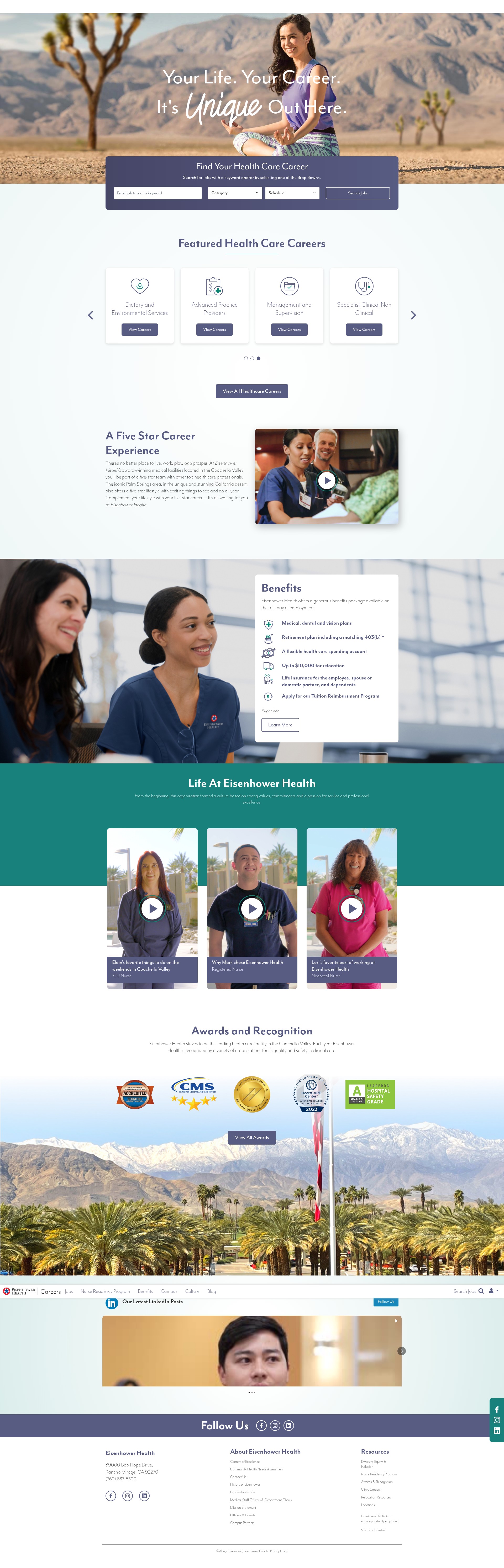 Screenshot of careers.eisenhowerhealth.org