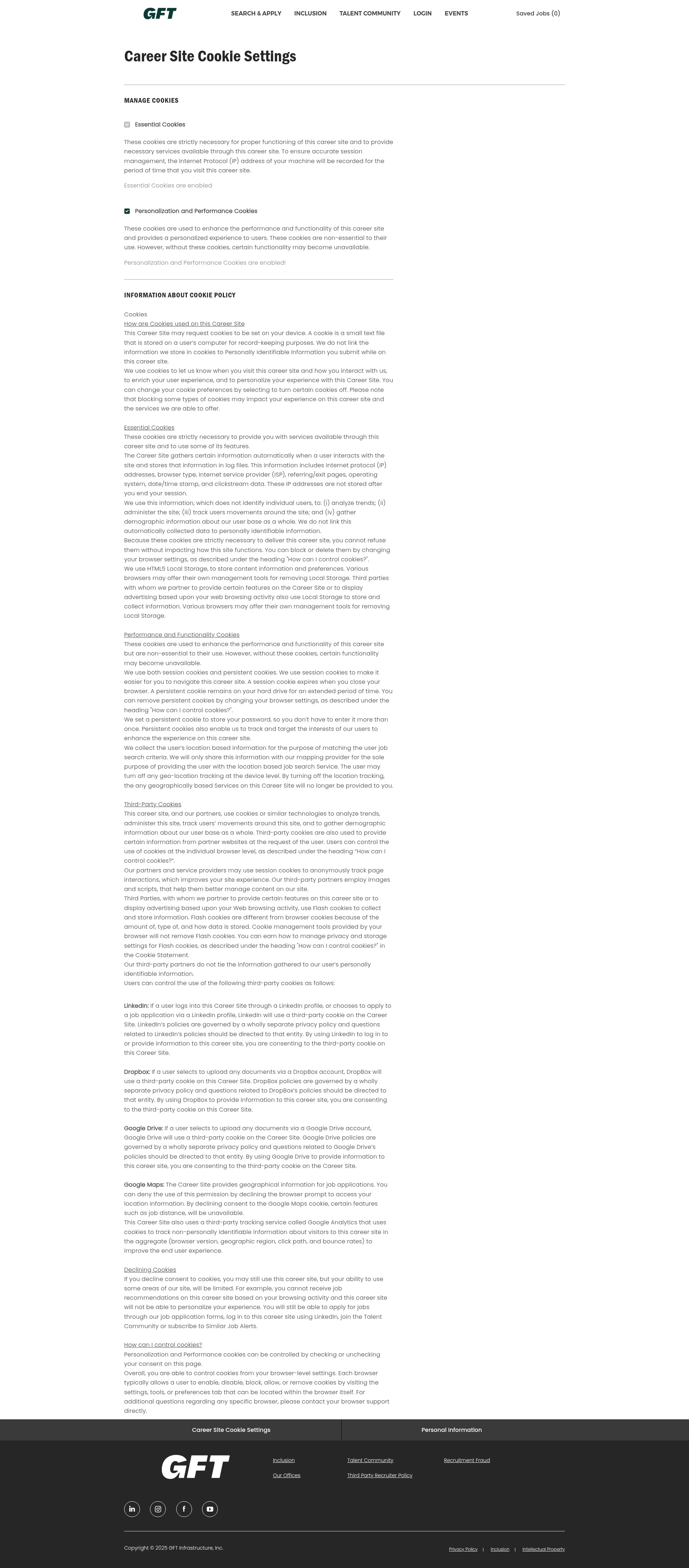 Screenshot of careers.gftinc.com