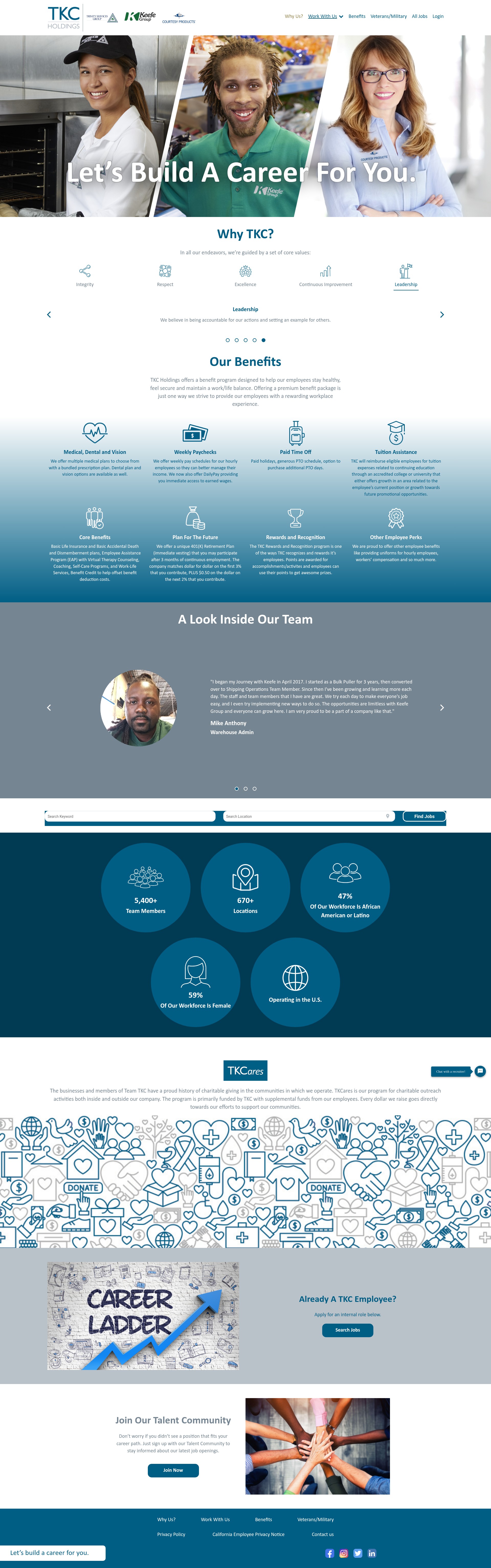 Screenshot of careers.keefegroup.com